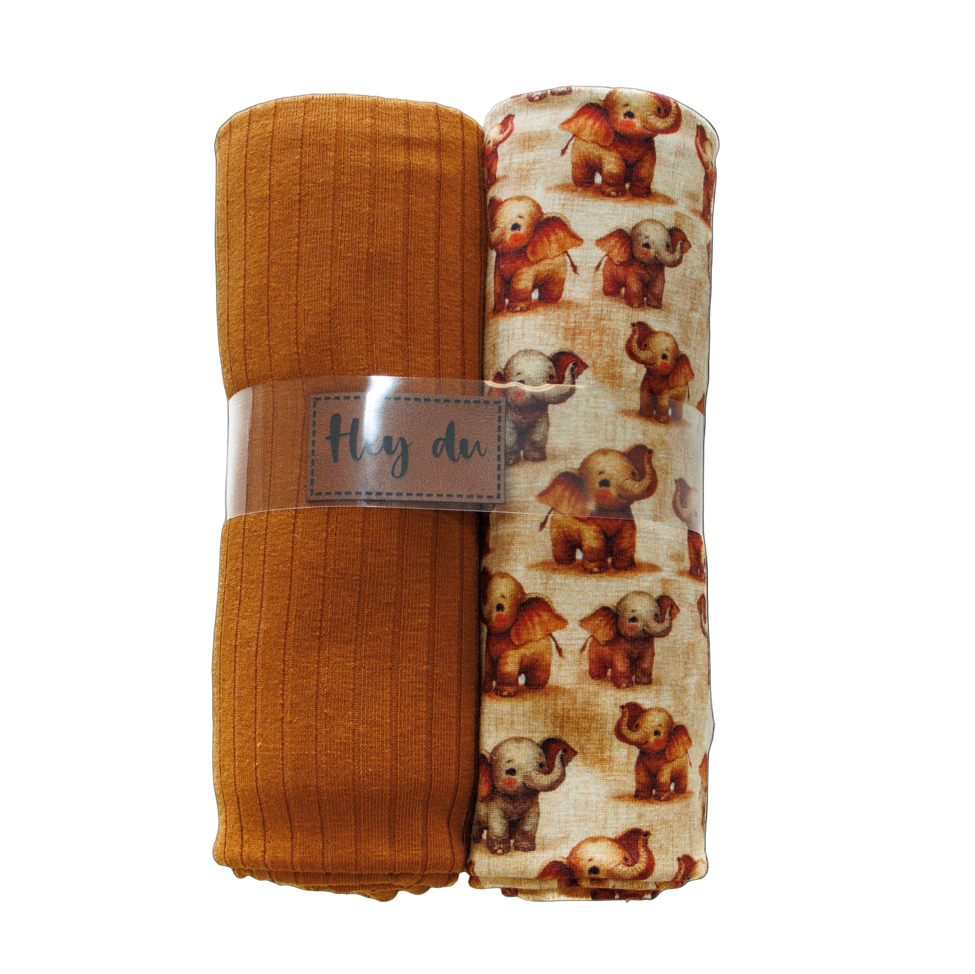 Jersey Stoffpaket + Label- süße Elefanten