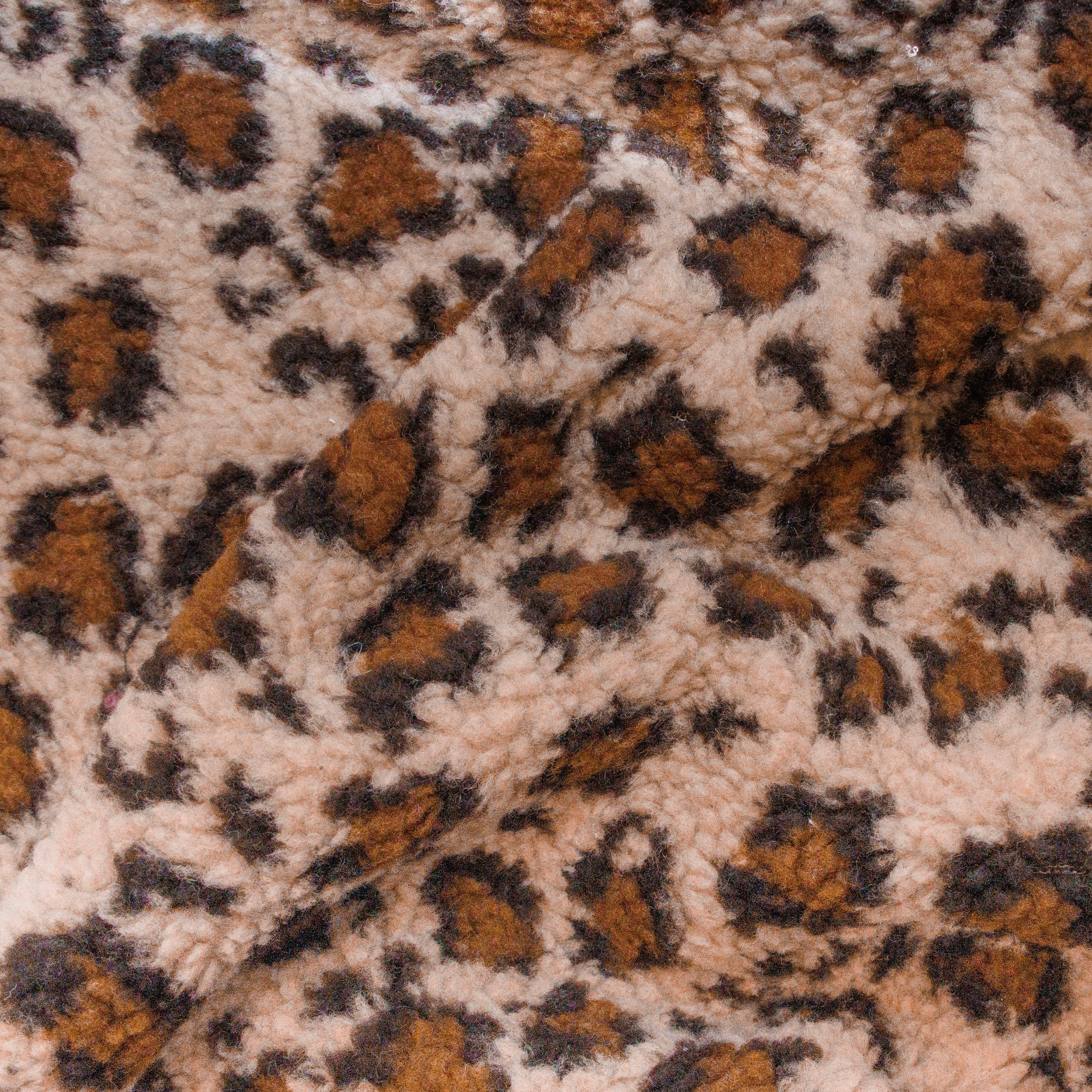 Sherpa Teddy Fleece Stoff - Leo Animalprint