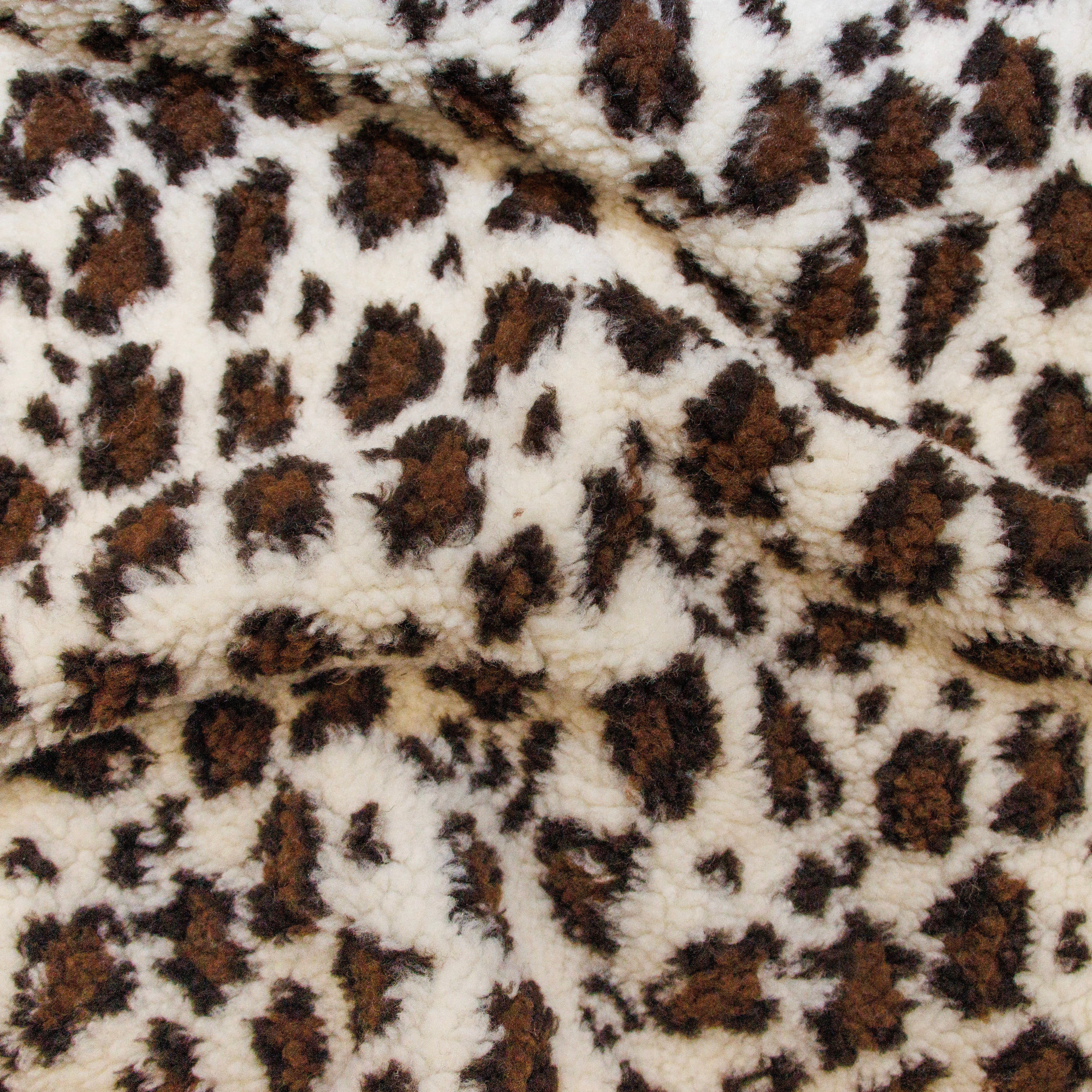 Sherpa Teddy Fleece Stoff - Leo Animalprint