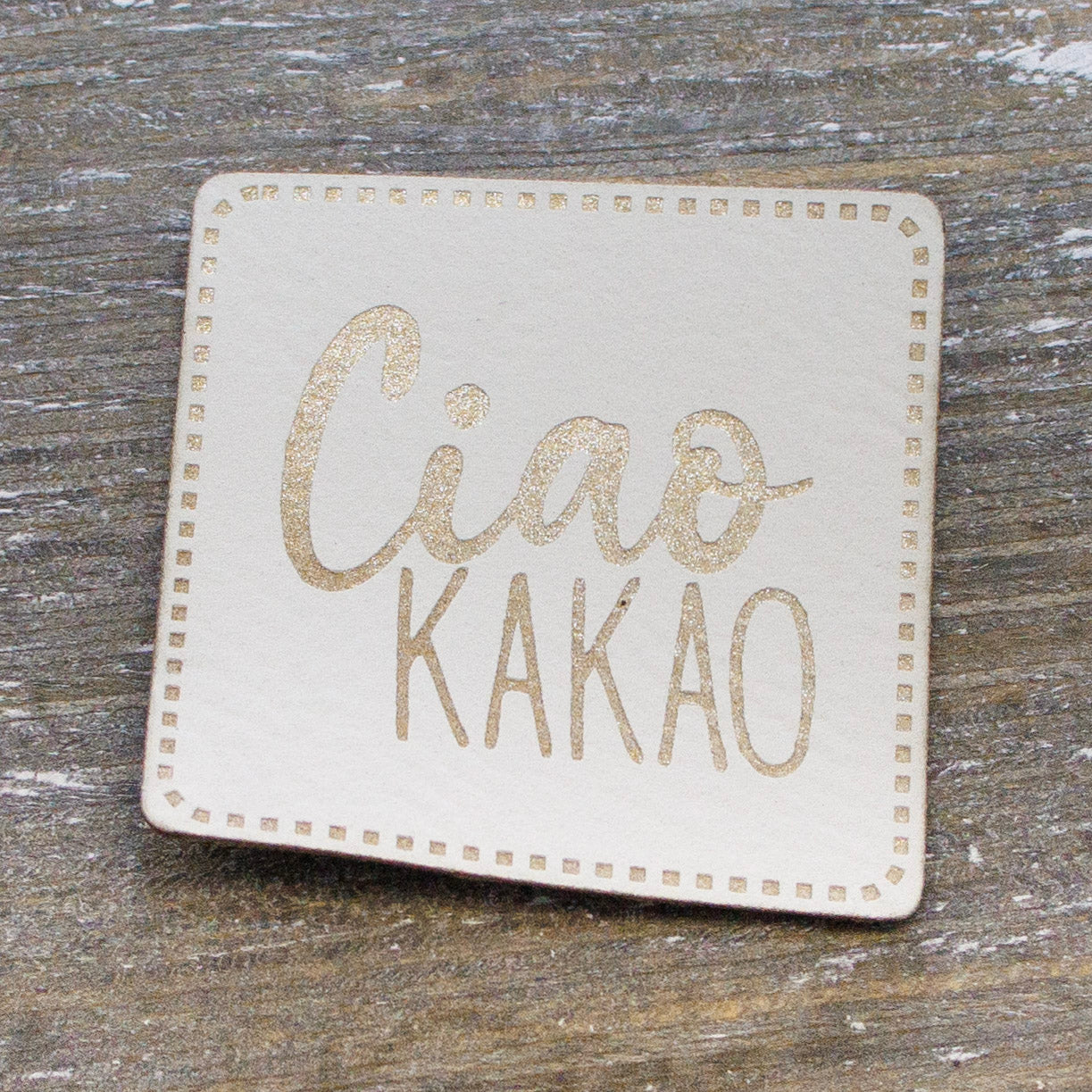 Label Kunstleder KDS - Ciao Kakao - wollweiß