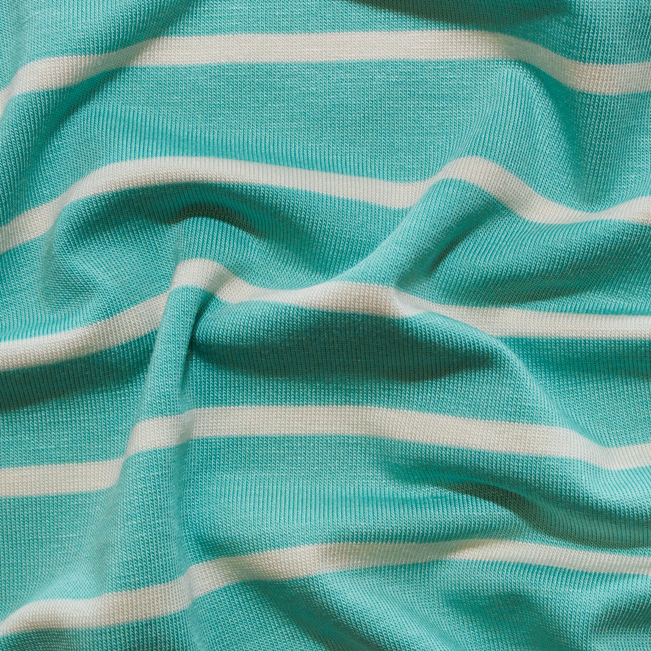 Jersey Viskose Lillestoff - Streifen - türkis - wollweiß