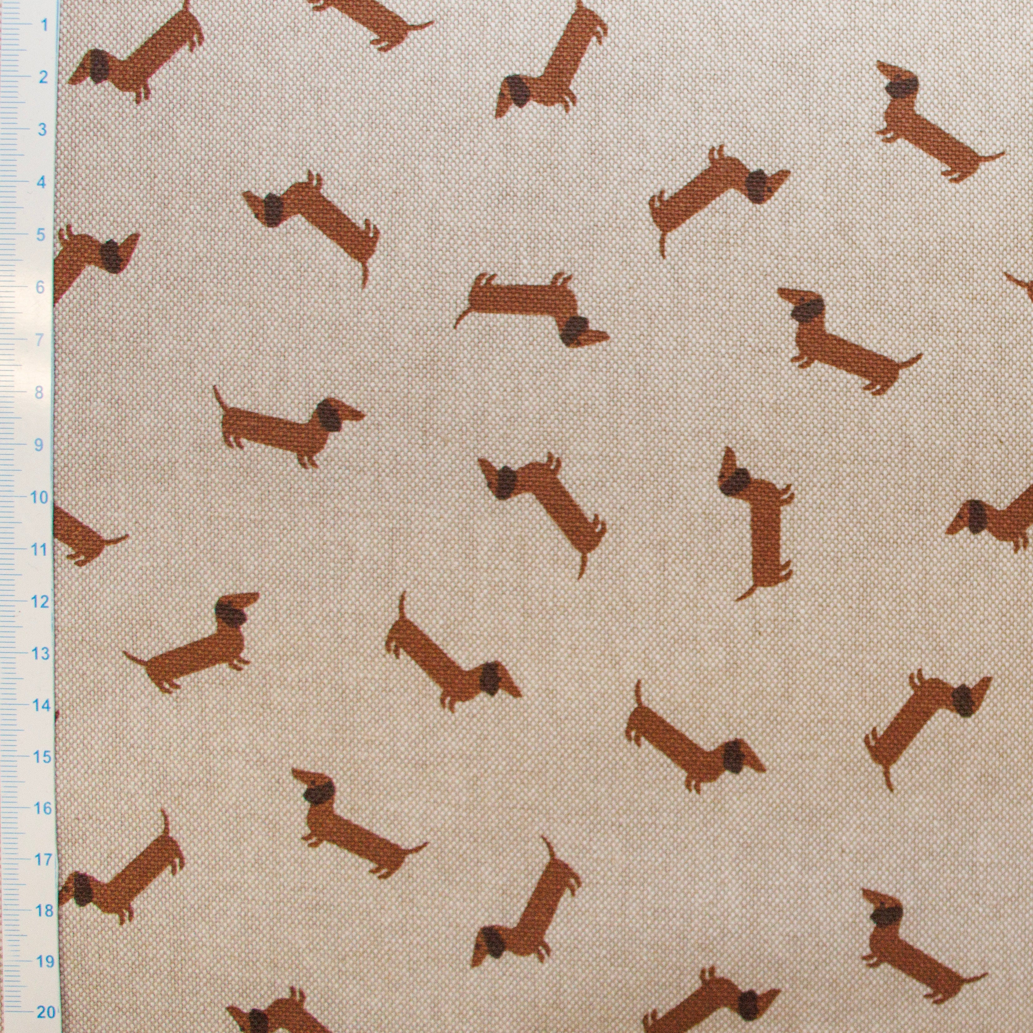 Dekostoff Half-Panama -kleine Dackel - sand