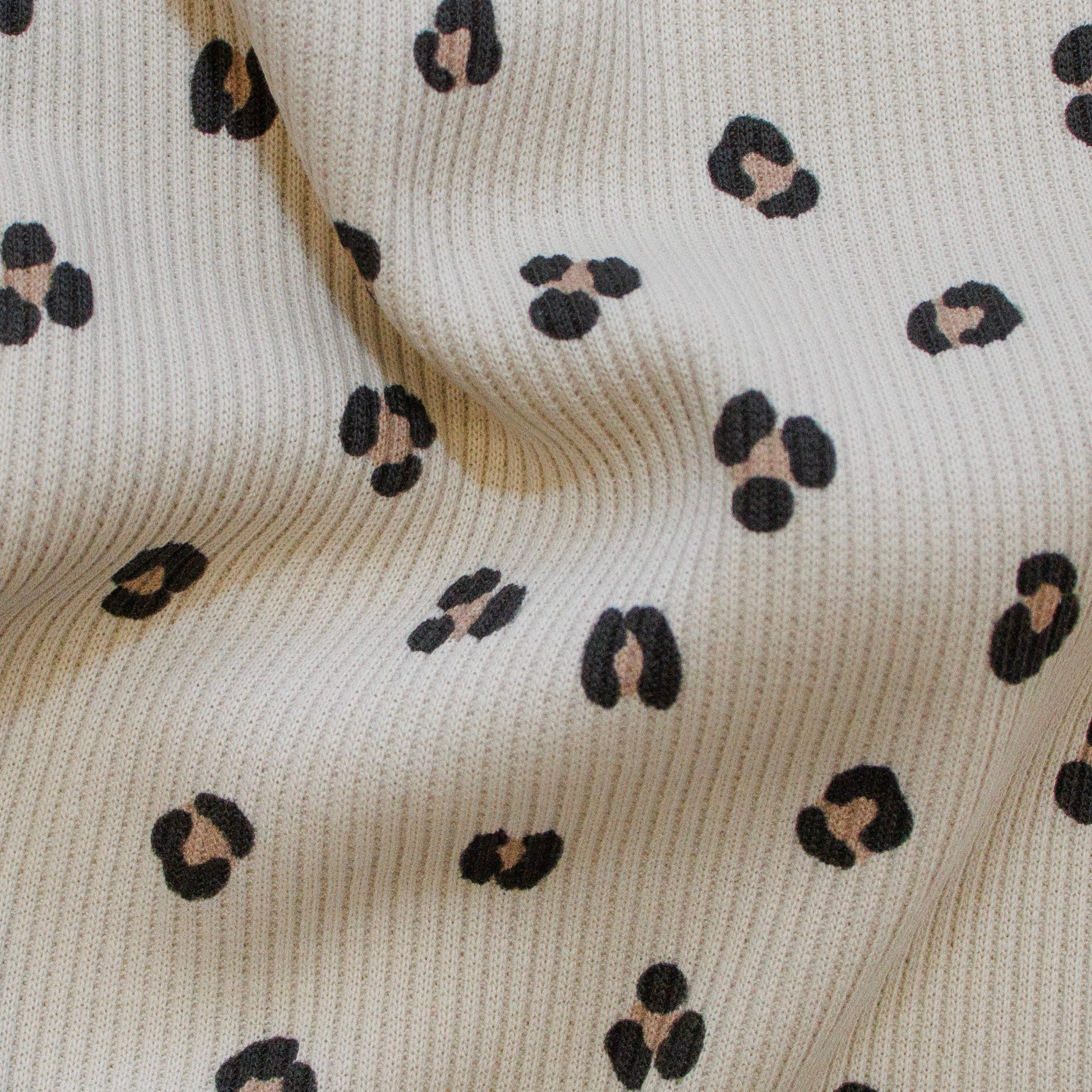 Ripp-Jersey Stoff Digitaldruck - Leomuster - sand