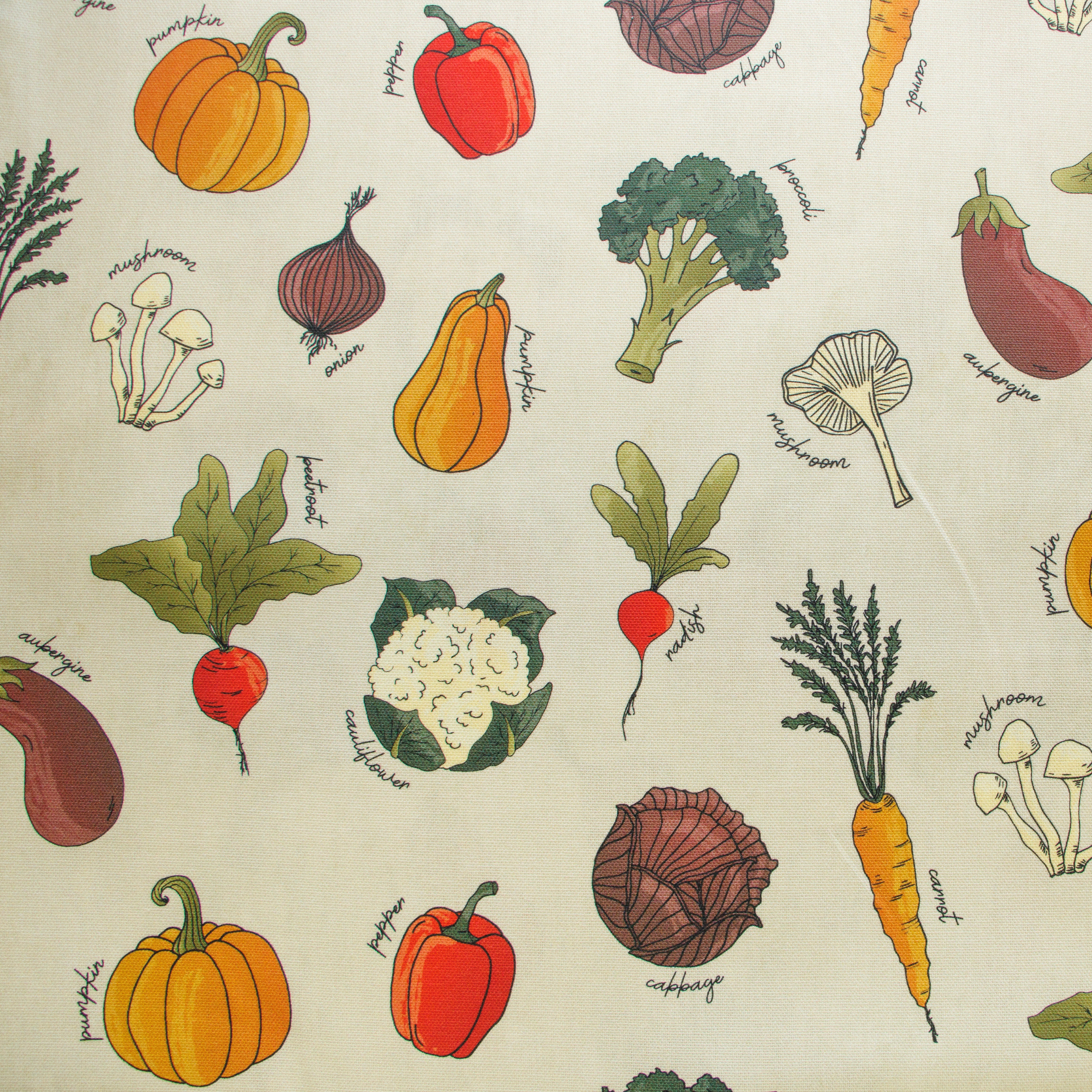 Dekostoff Half-Panama - Gemüsegarten - beige