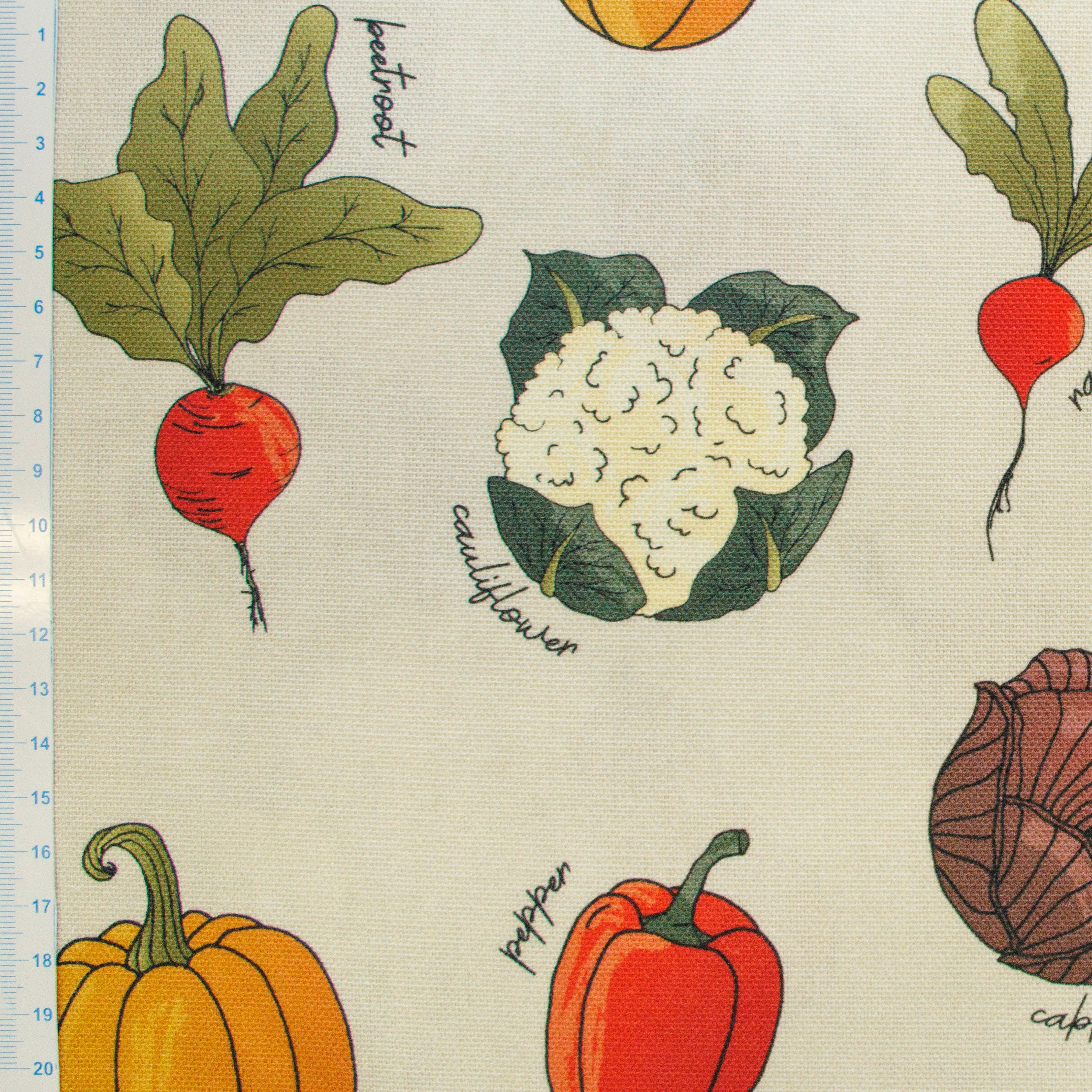 Dekostoff Half-Panama - Gemüsegarten - beige