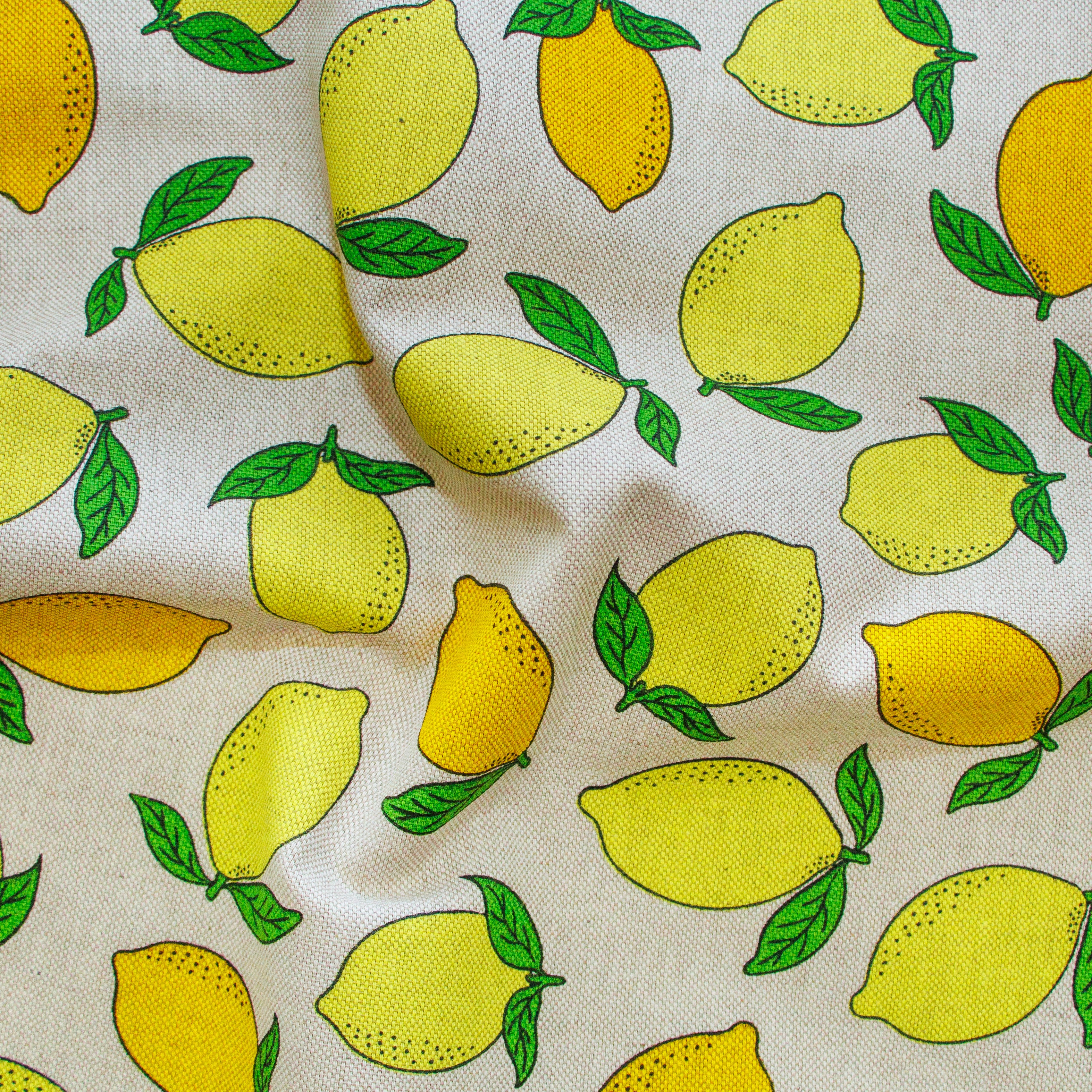 Dekostoff Half-Panama - Zitronen - sand