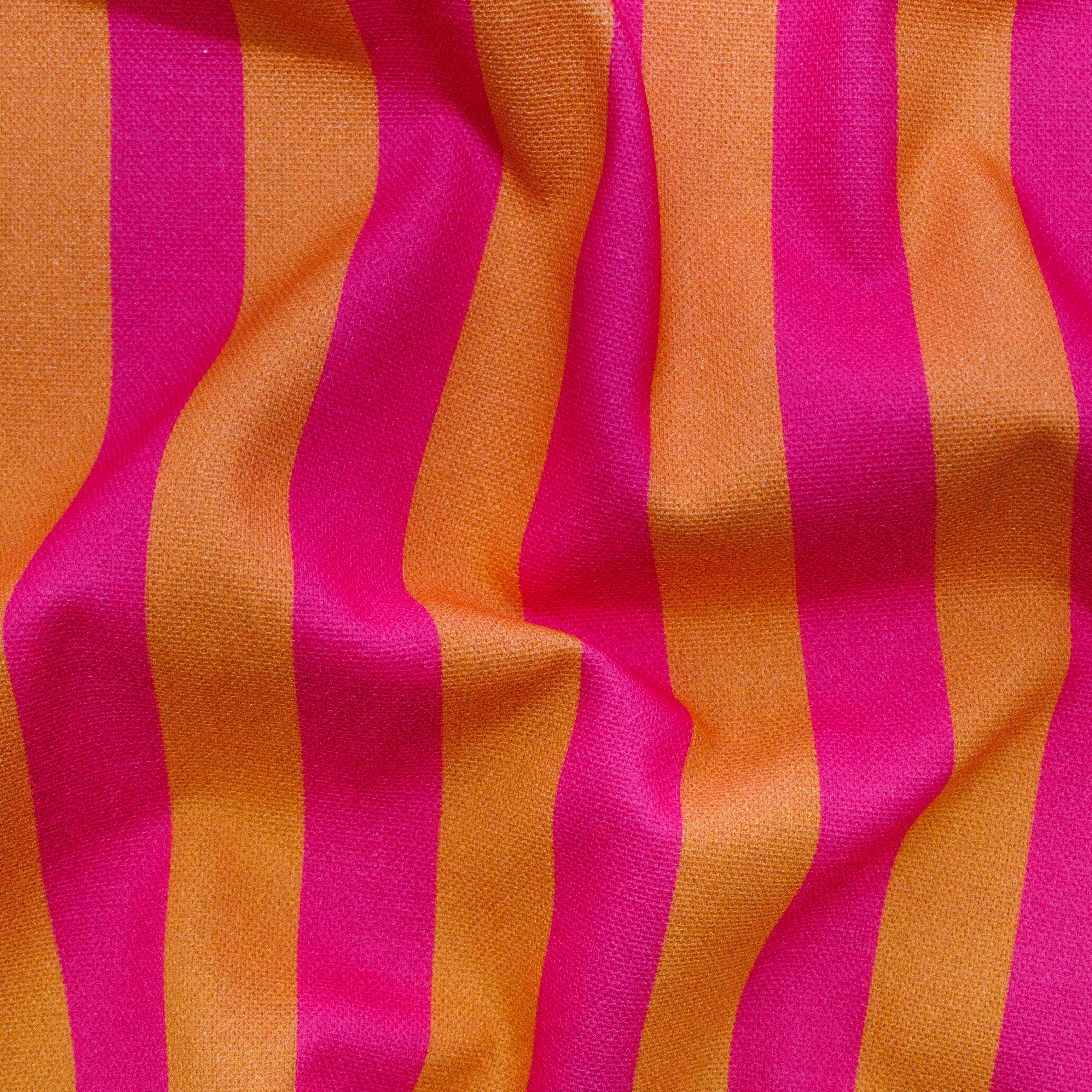 Dekostoff Half-Panama - Streifen - pink - orange