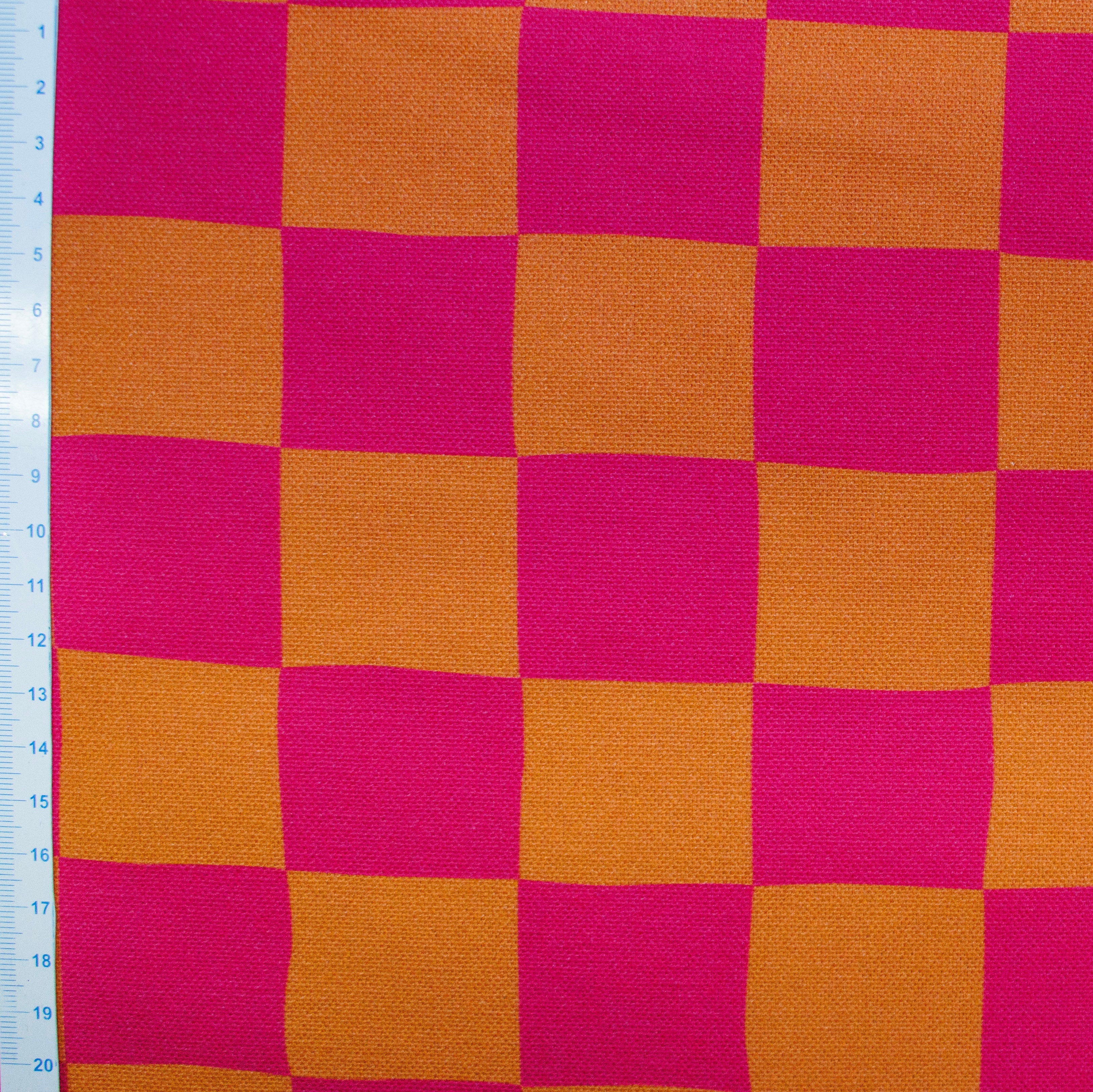 Dekostoff Half-Panama - Karo - pink - orange