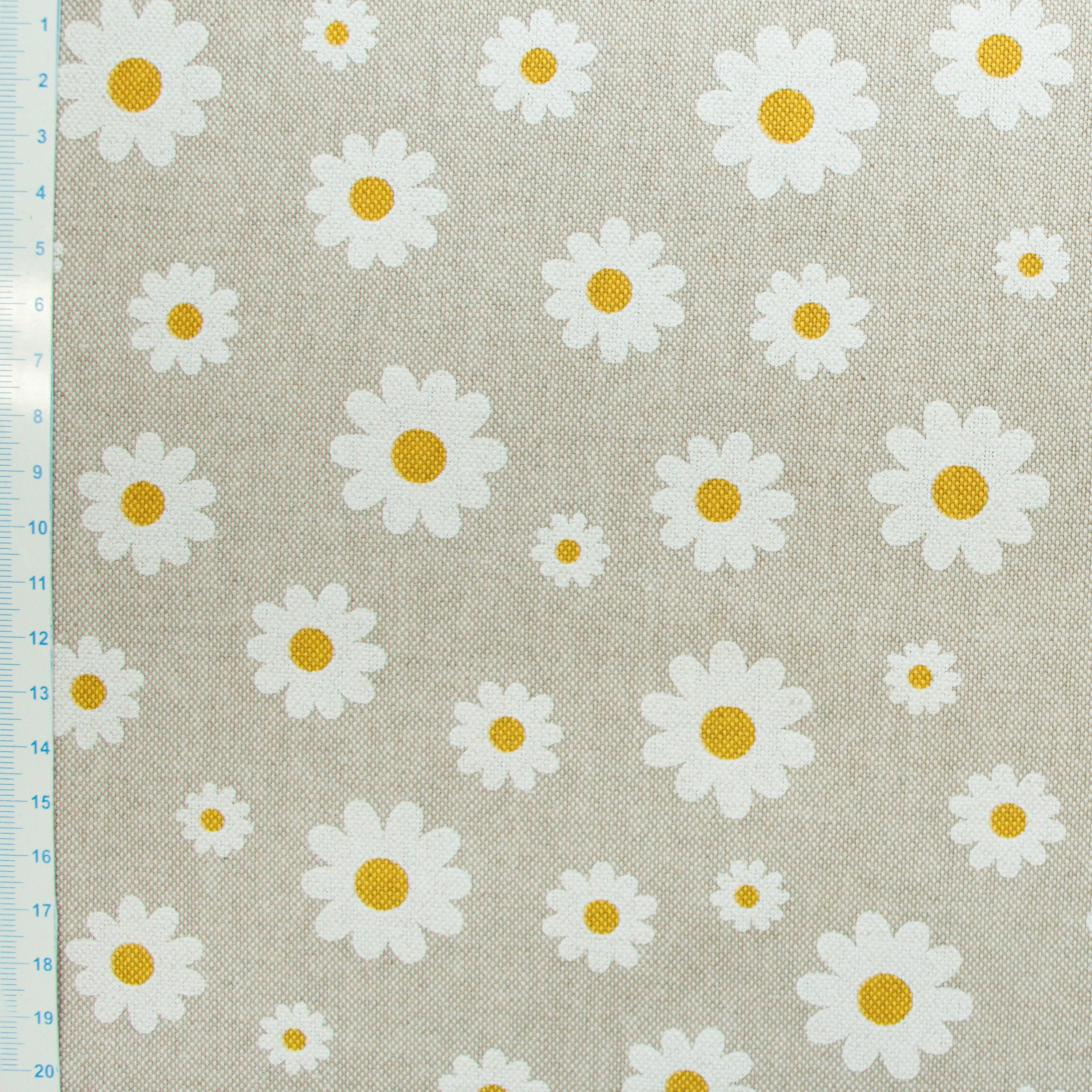 Dekostoff Half-Panama - Gänseblümchen - sand