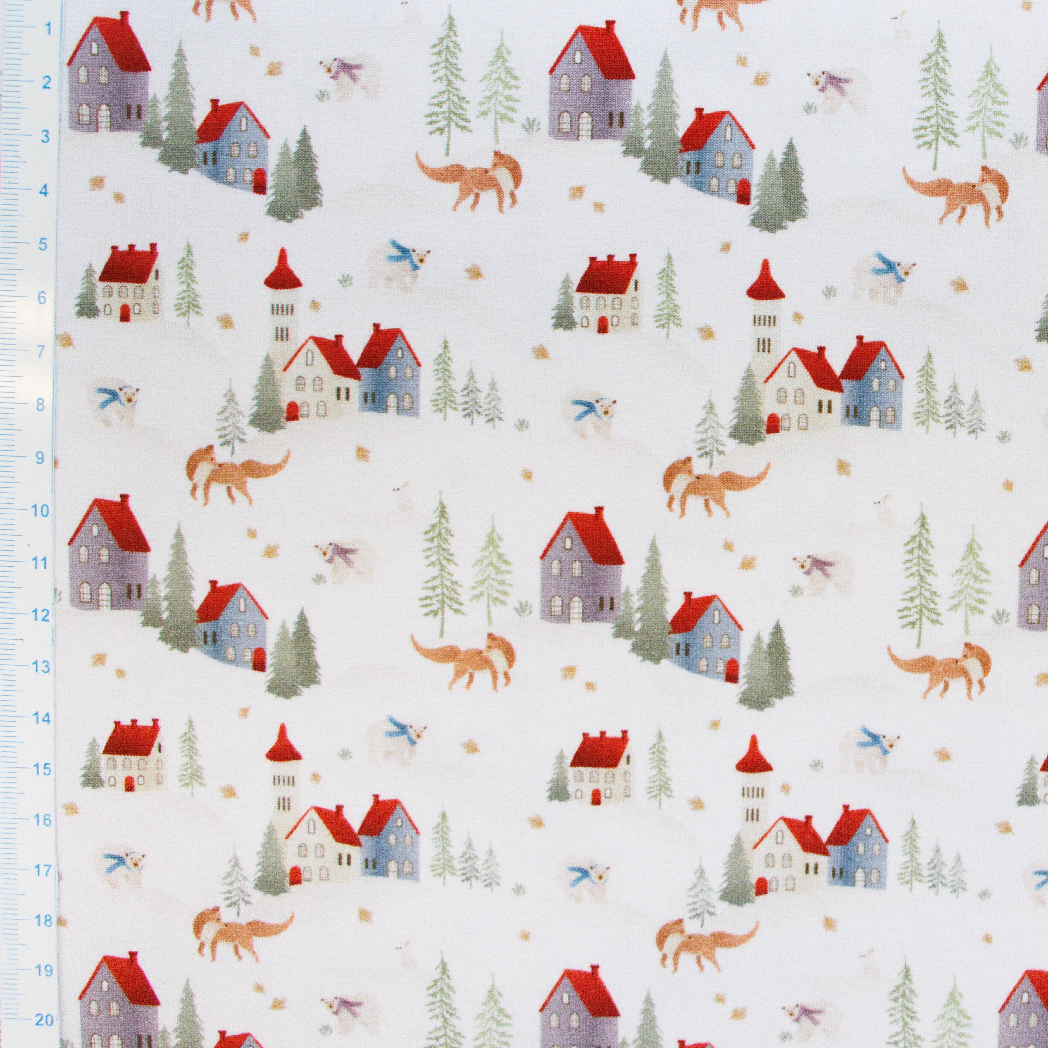 Jersey Baumwolle - Am Waldesrand - weiß