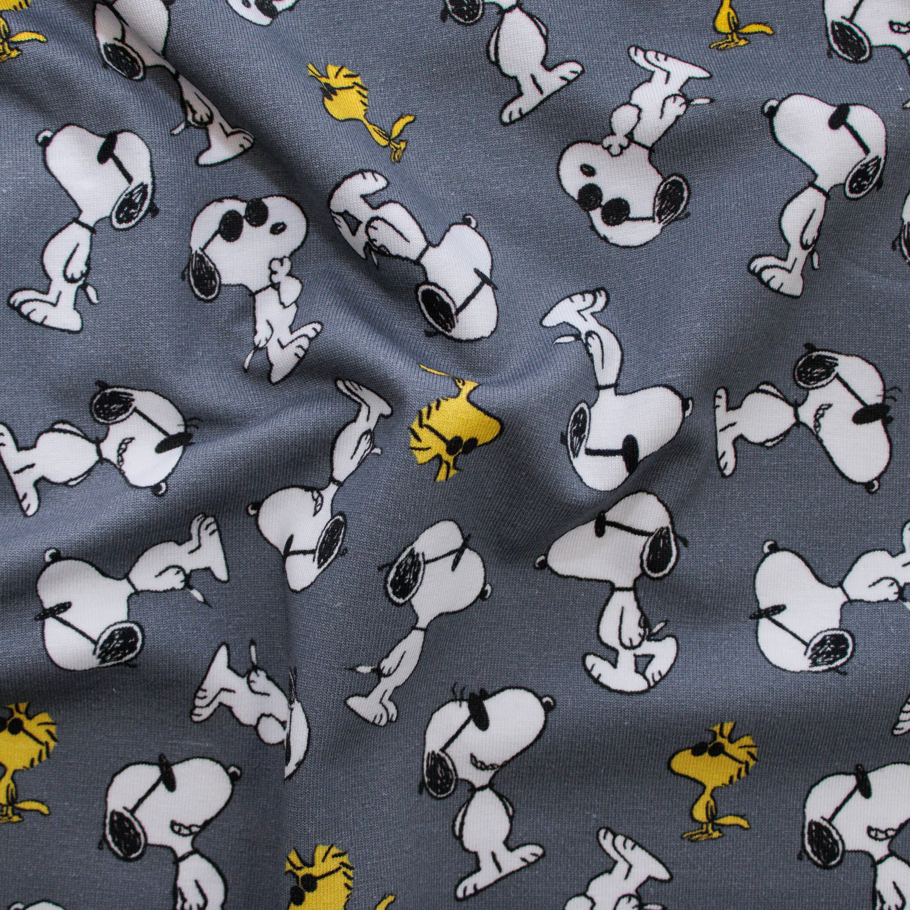 Jersey Digitaldruck - Snoopy - grau