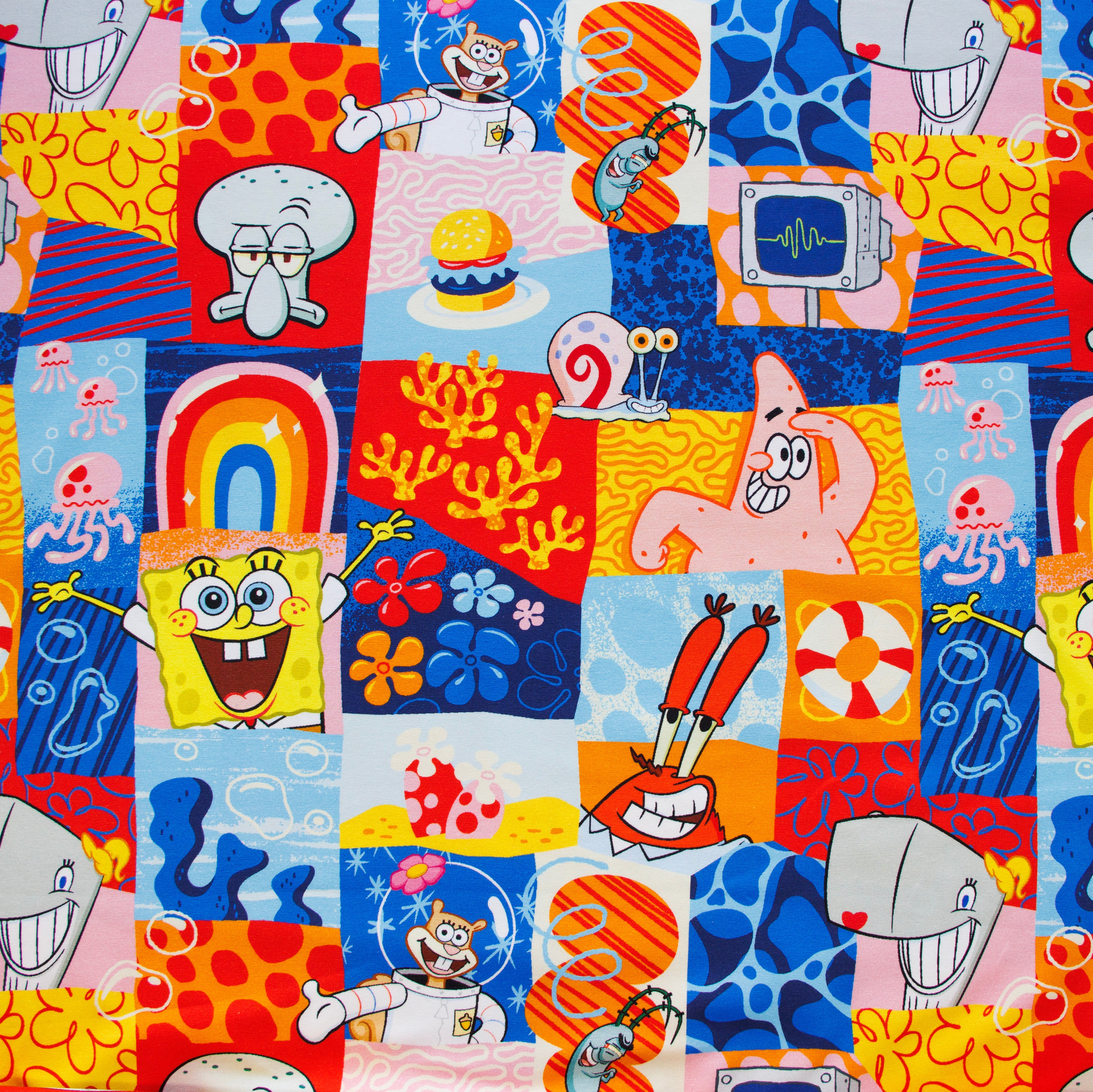 Jersey Digitaldruck - Spongebob und Freunde - bunt