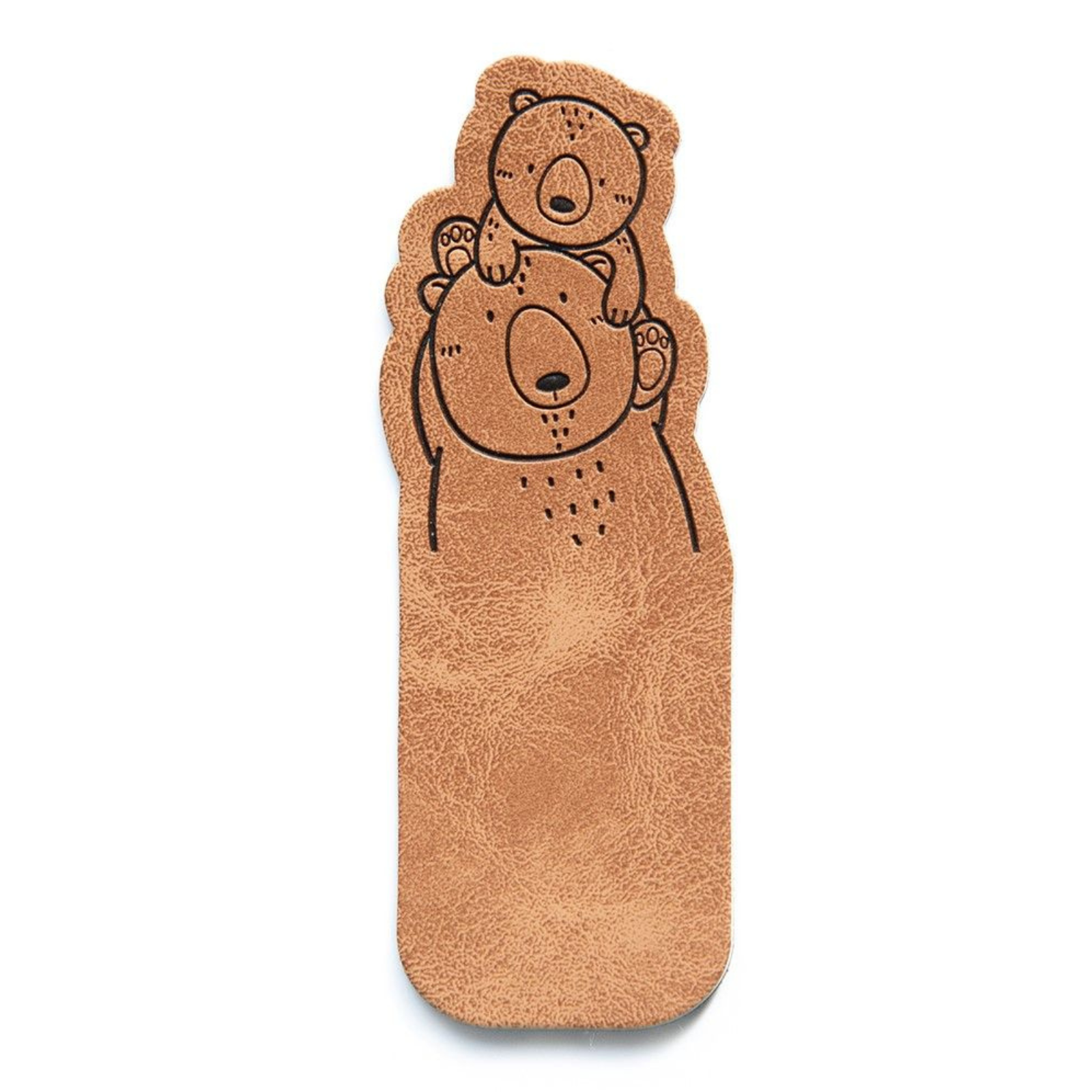 Jessy Sewing Kunstleder-Knick-Label "PapaBabyBear" - braun