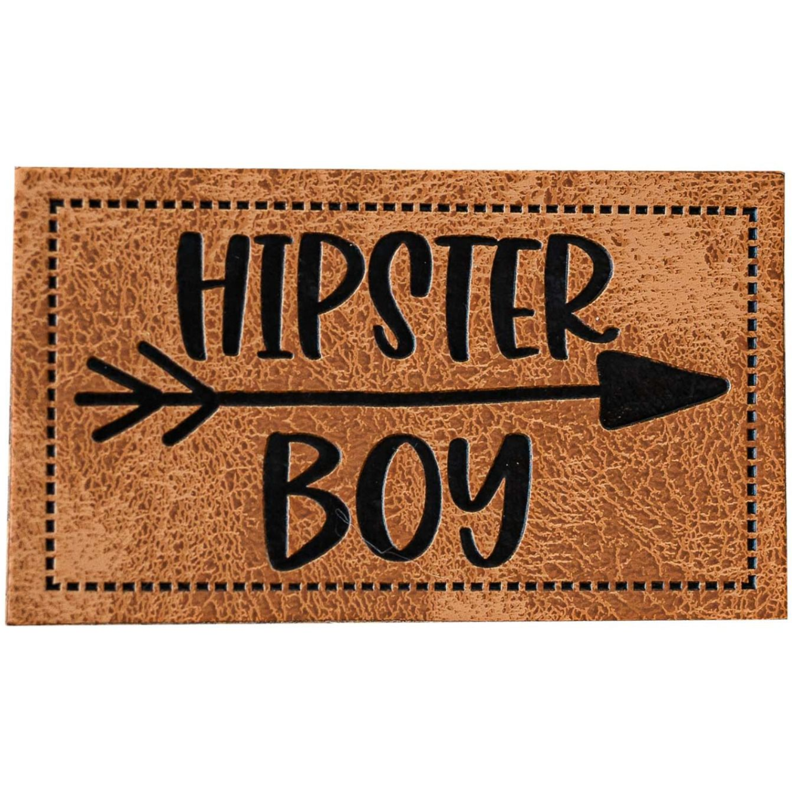 Kunstleder-Label - "Hipster Boy" - braun