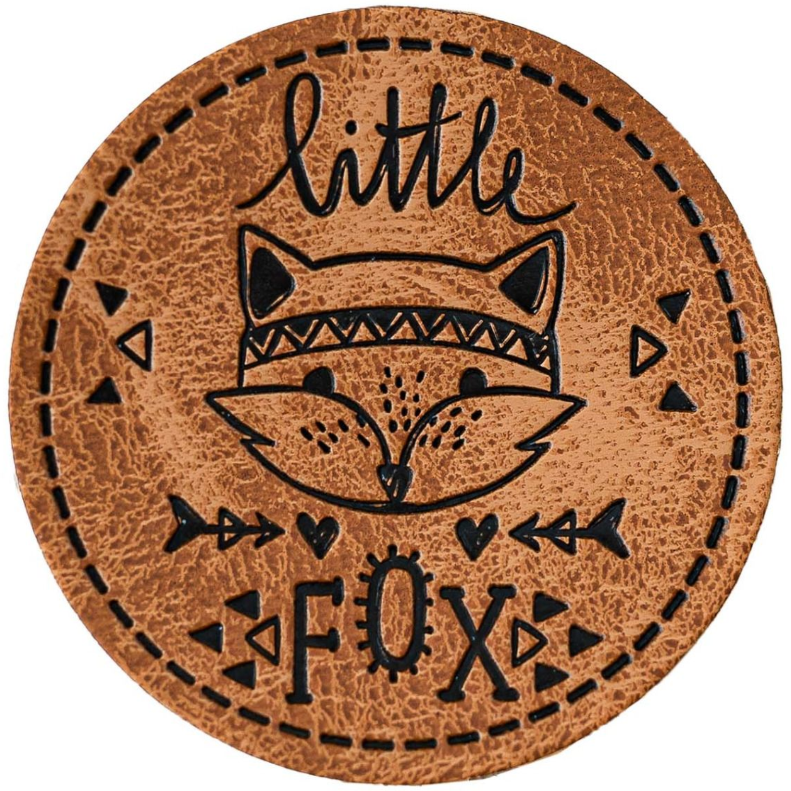 Kunstleder-Label - "Little Fox" - braun