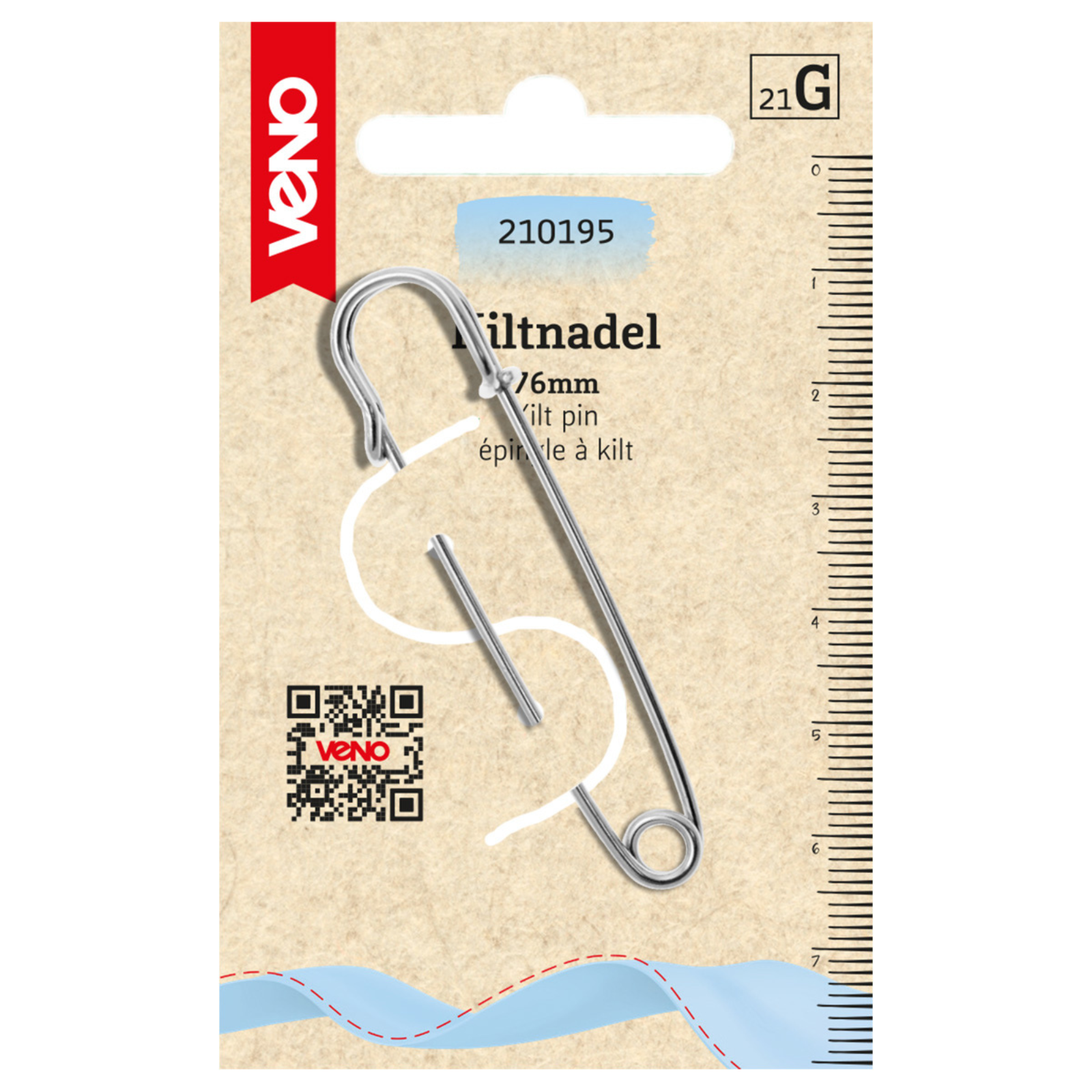 Kiltnadel 76mm silberfarbig