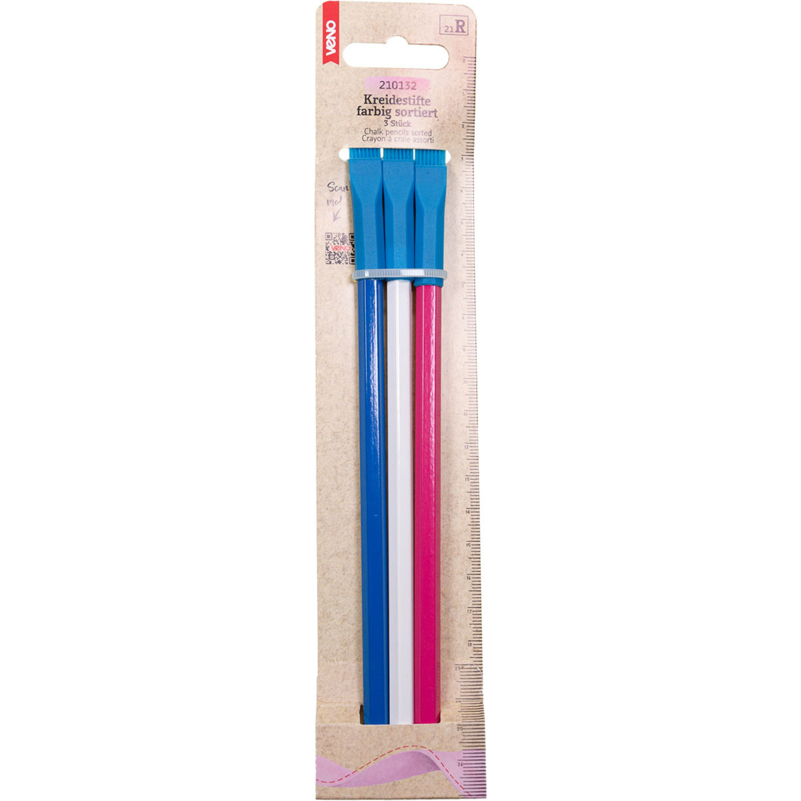 Kreidestifte farbig sortiert - 3 Stück