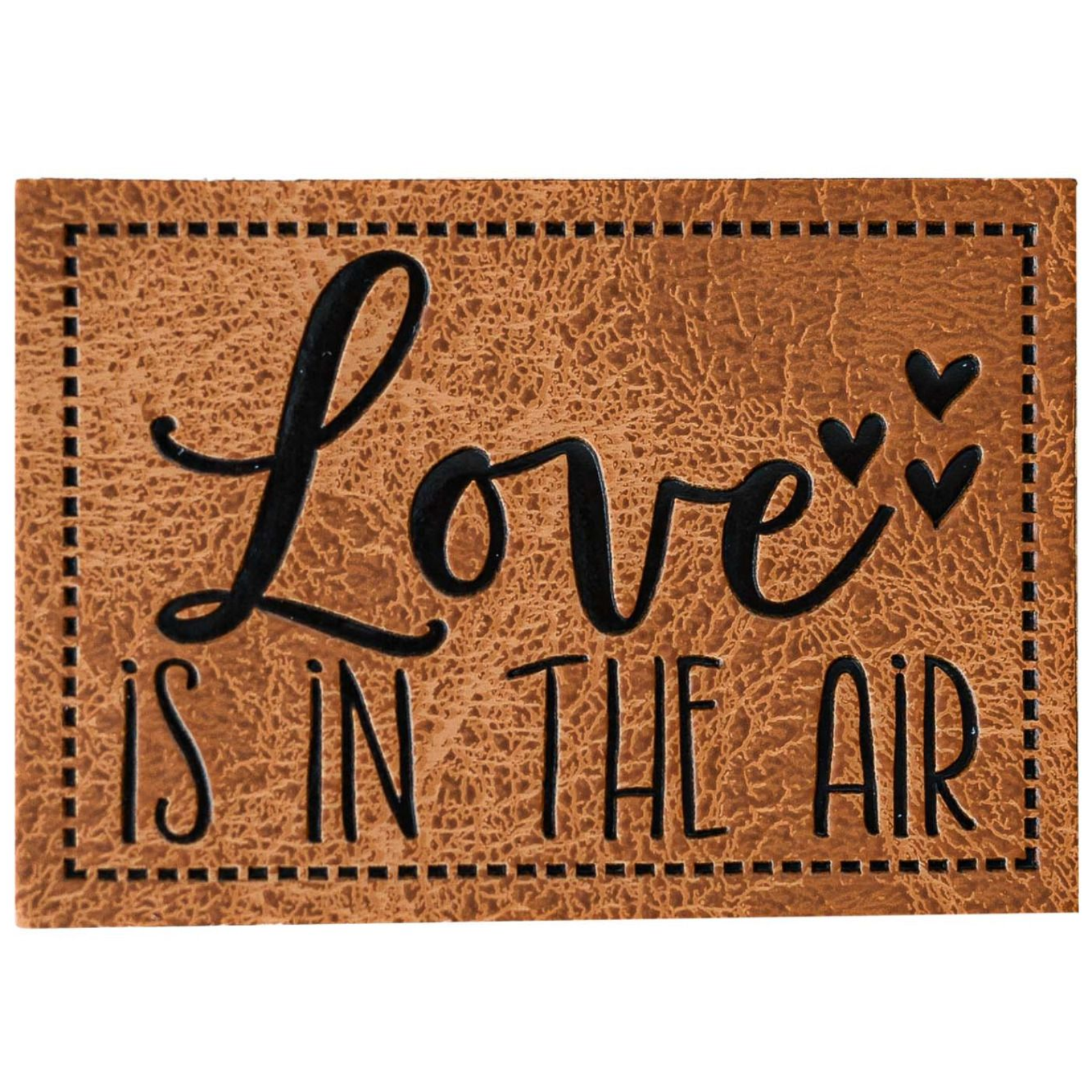 Kunstleder-Label - "Love is in the air" - braun