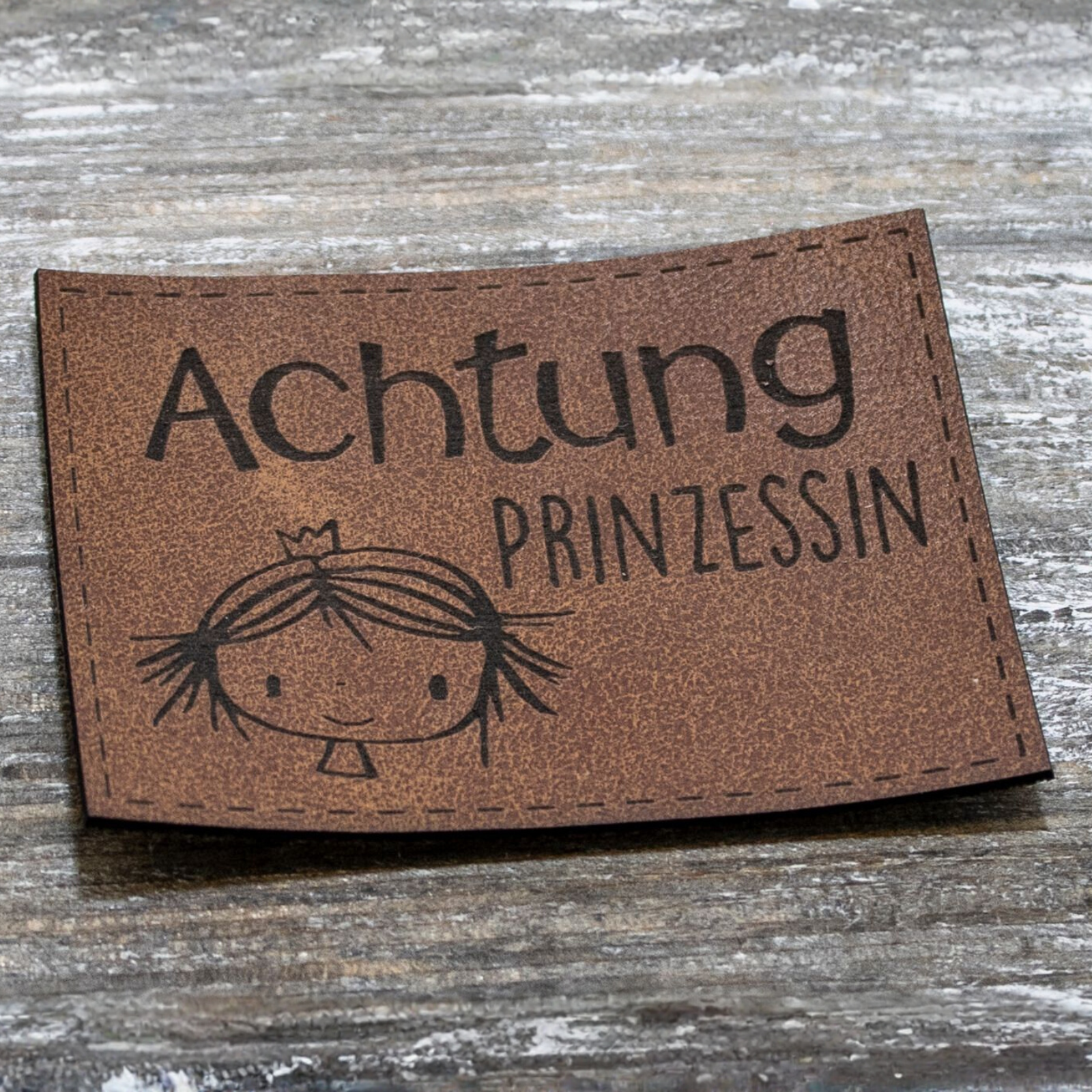Label Kunstleder KDS - Achtung Prinzessin