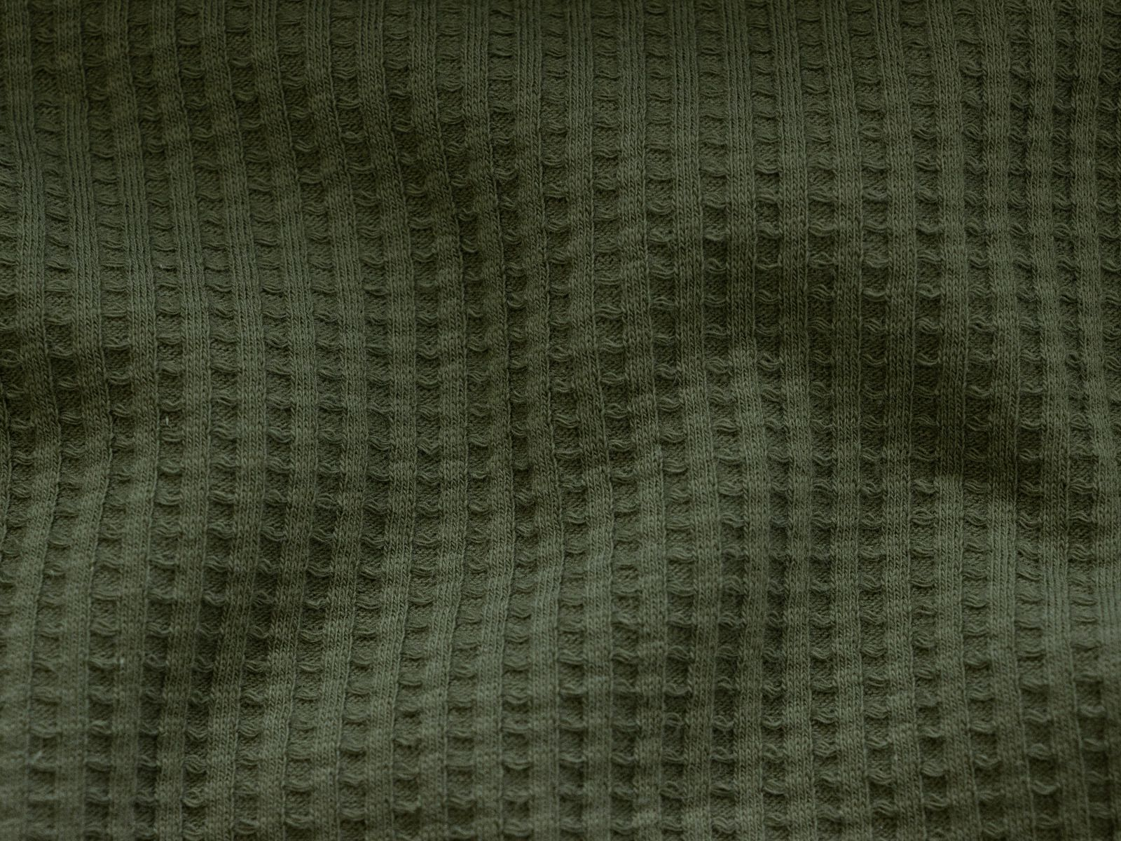 Weicher Waffeljersey in Tannengrün – ideal für Babydecken, Pullover und Kinderkleidung
