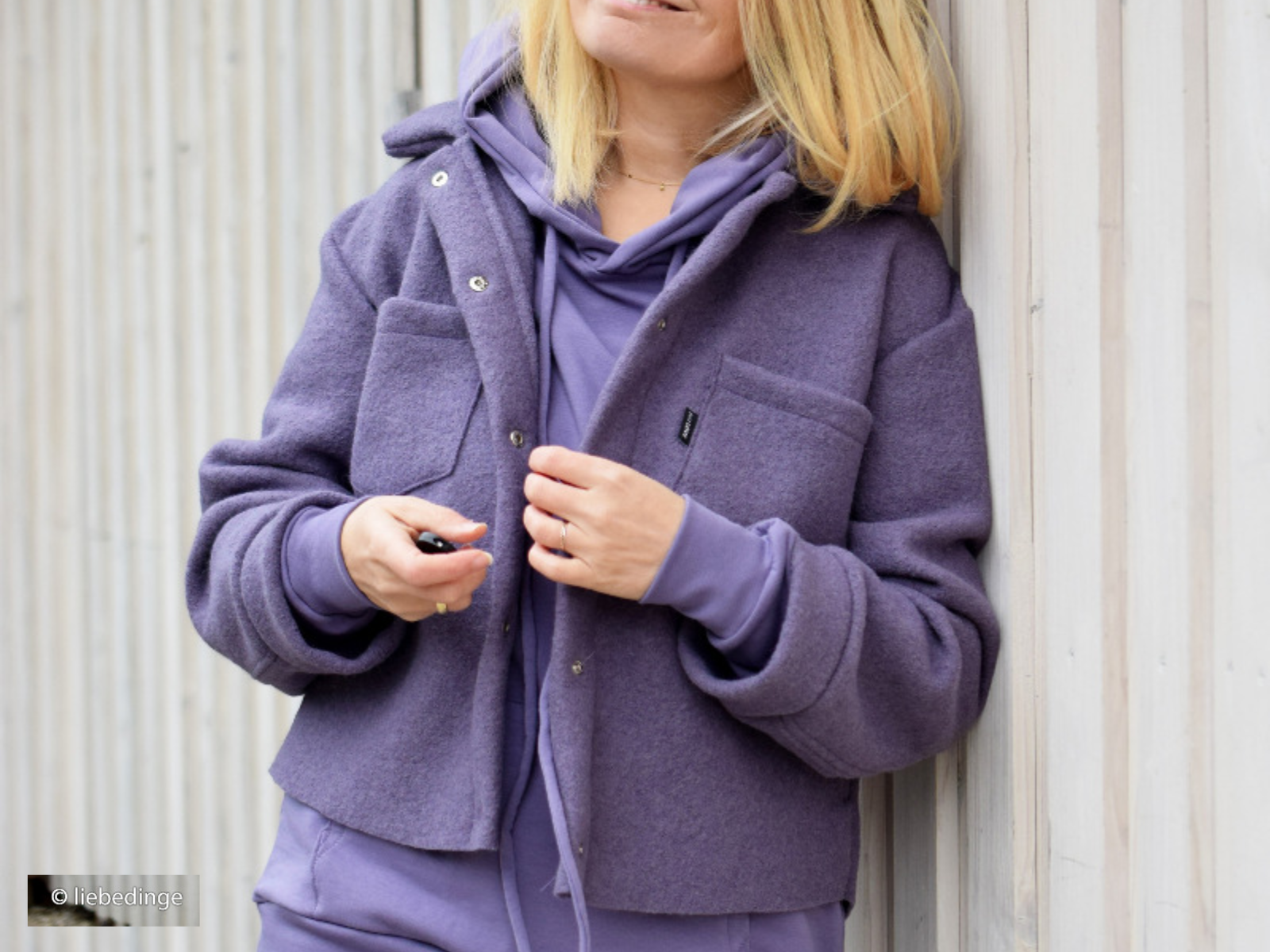 Wollwalk Stoff Naomi gekochte Wolle - uni