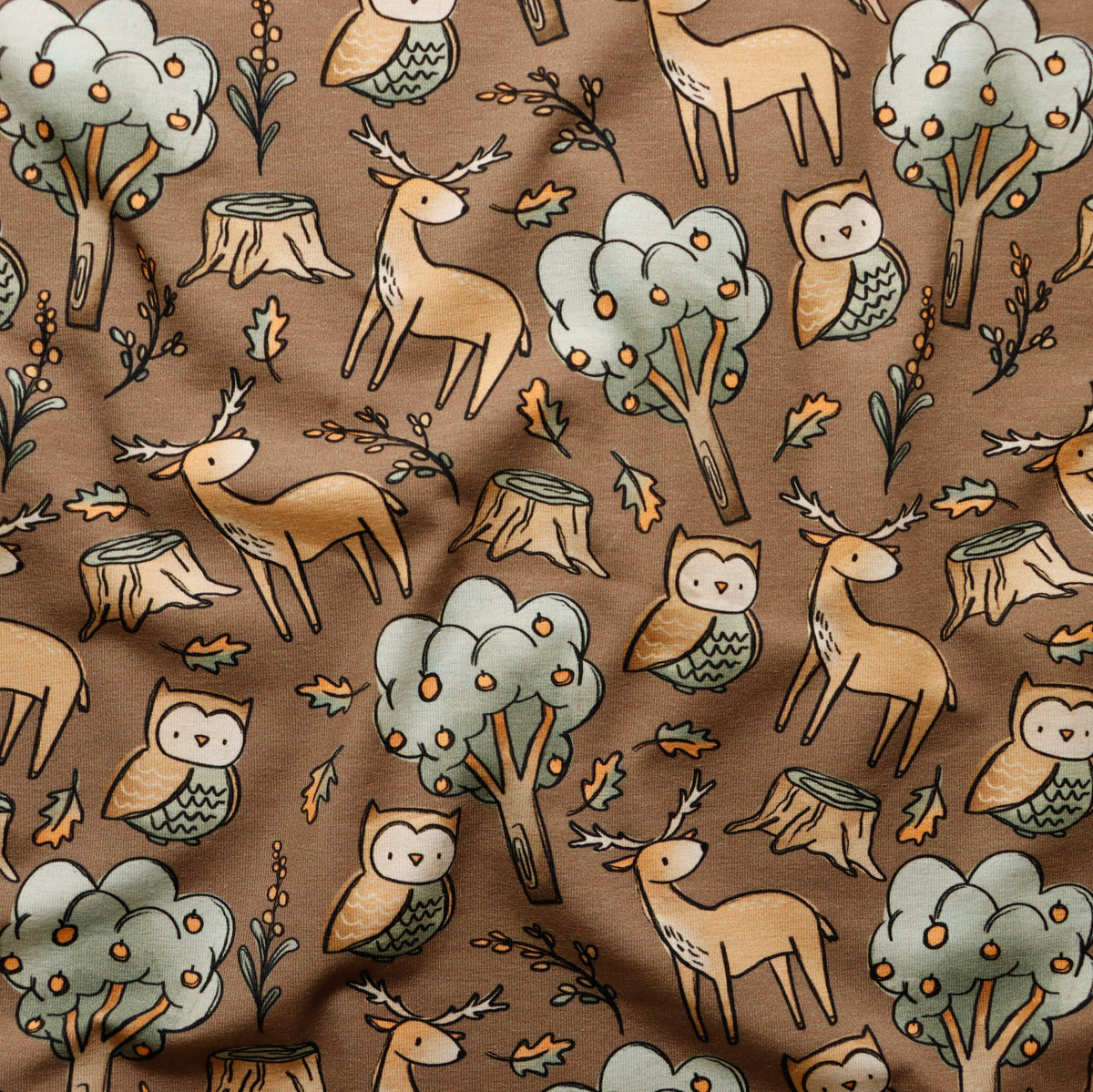 Eigenproduktion Jersey - Reaktivdruck - WaldZeit Katzengold-Design - braun