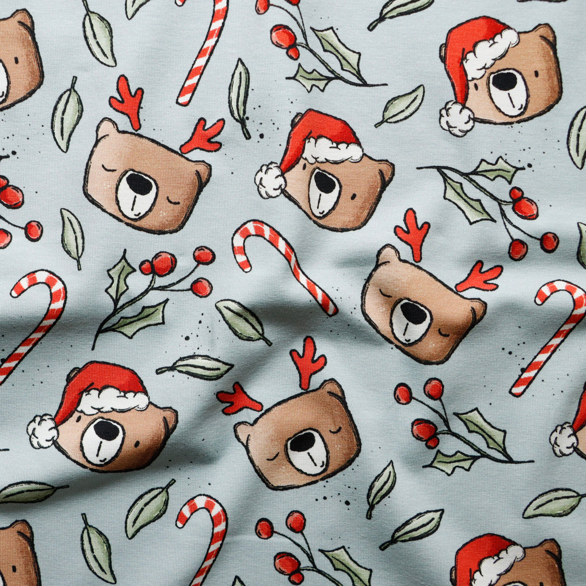 Eigenproduktion Jersey - BearXmas Katzengold-Design - blaugrau