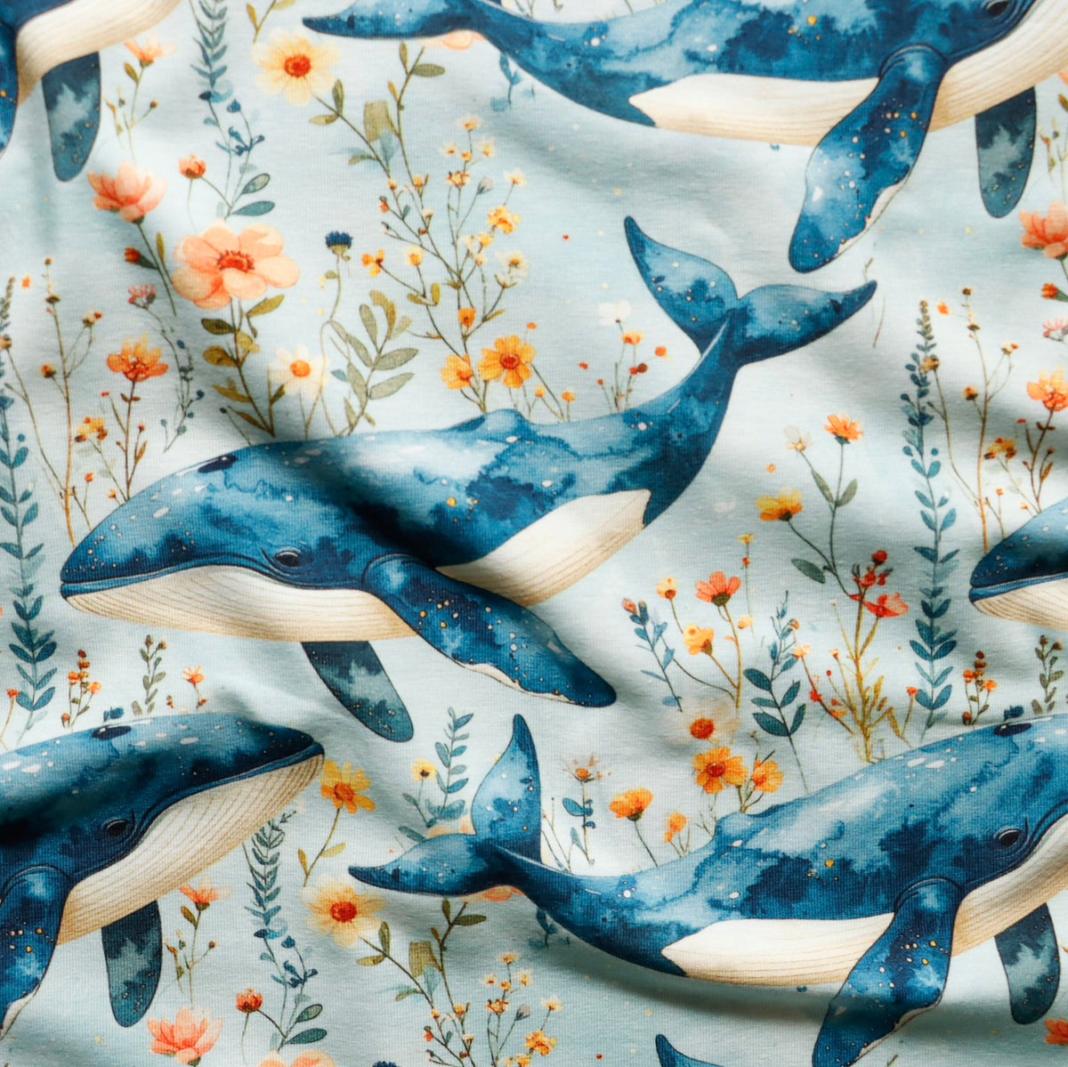 Eigenproduktion Jersey - Ozean-Dream - Wal - blau