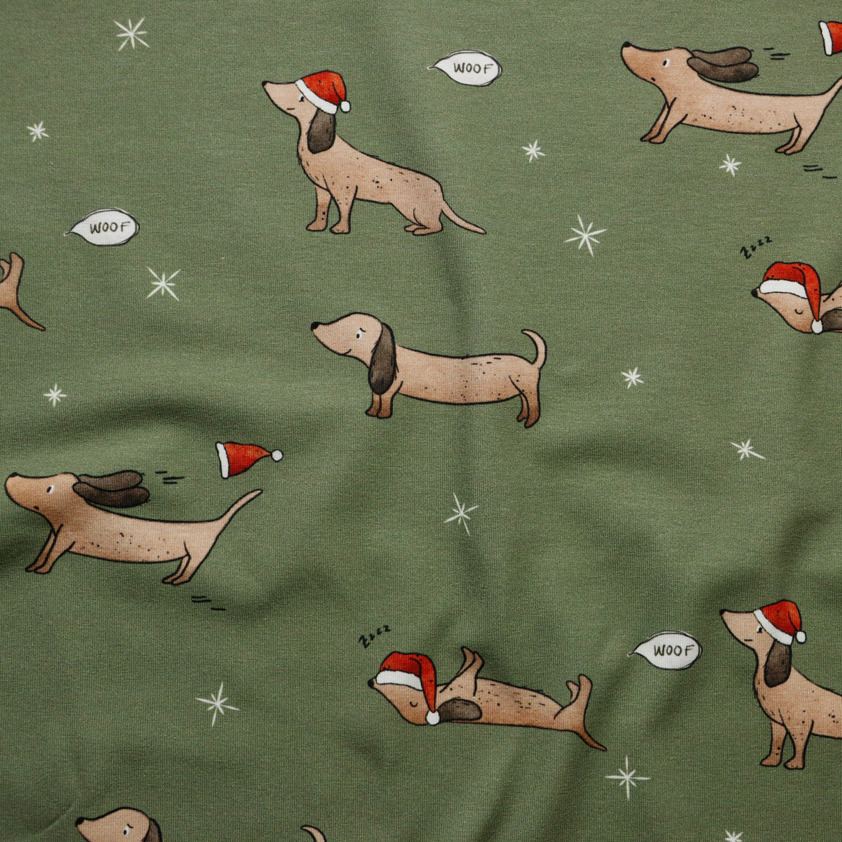 Eigenproduktion Jersey - DackelXmas Katzengold-Design - waldgrün