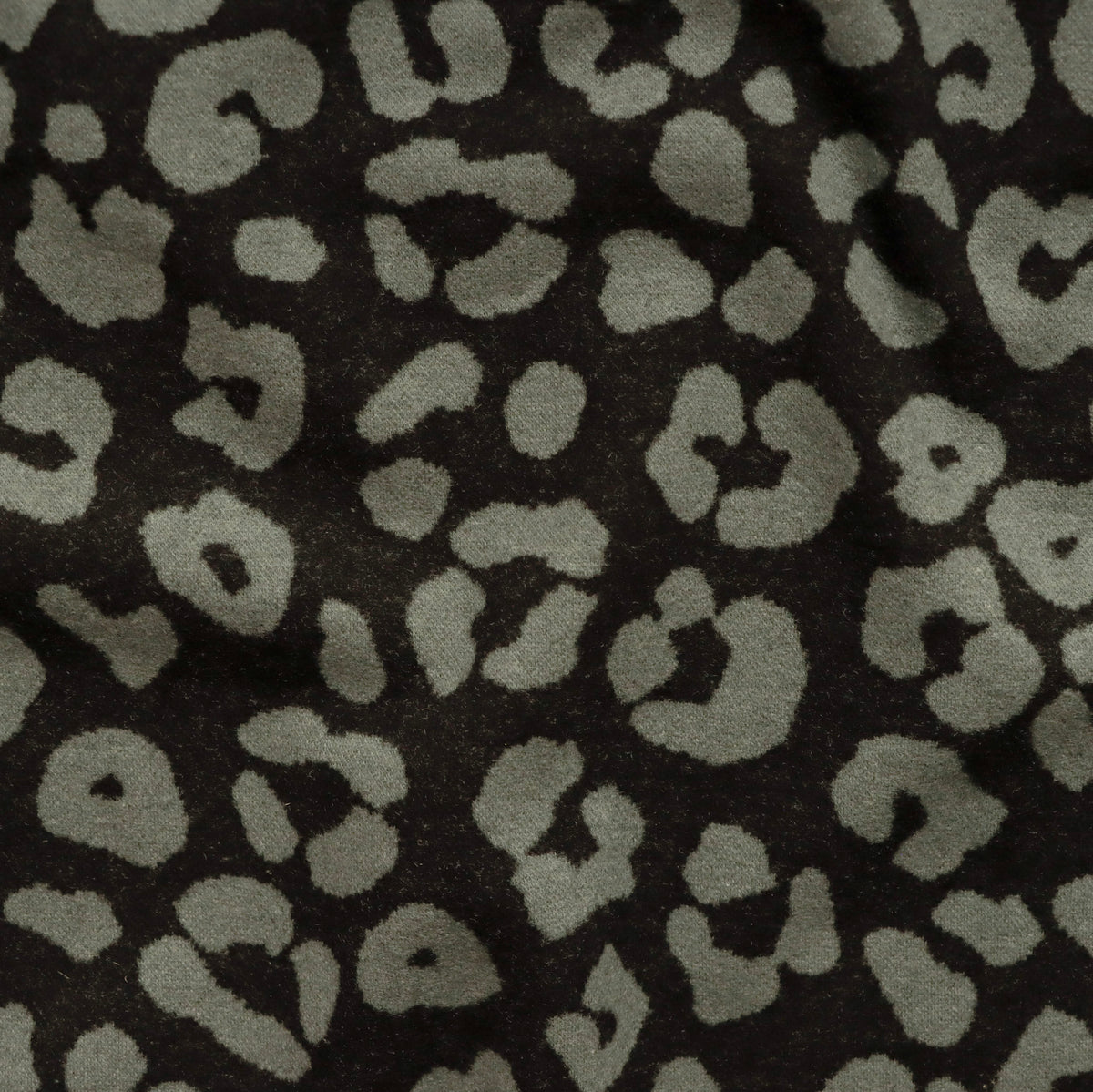 Eigenproduktion Jacquard - Sweat gebürstet - Leo - schwarz - grau