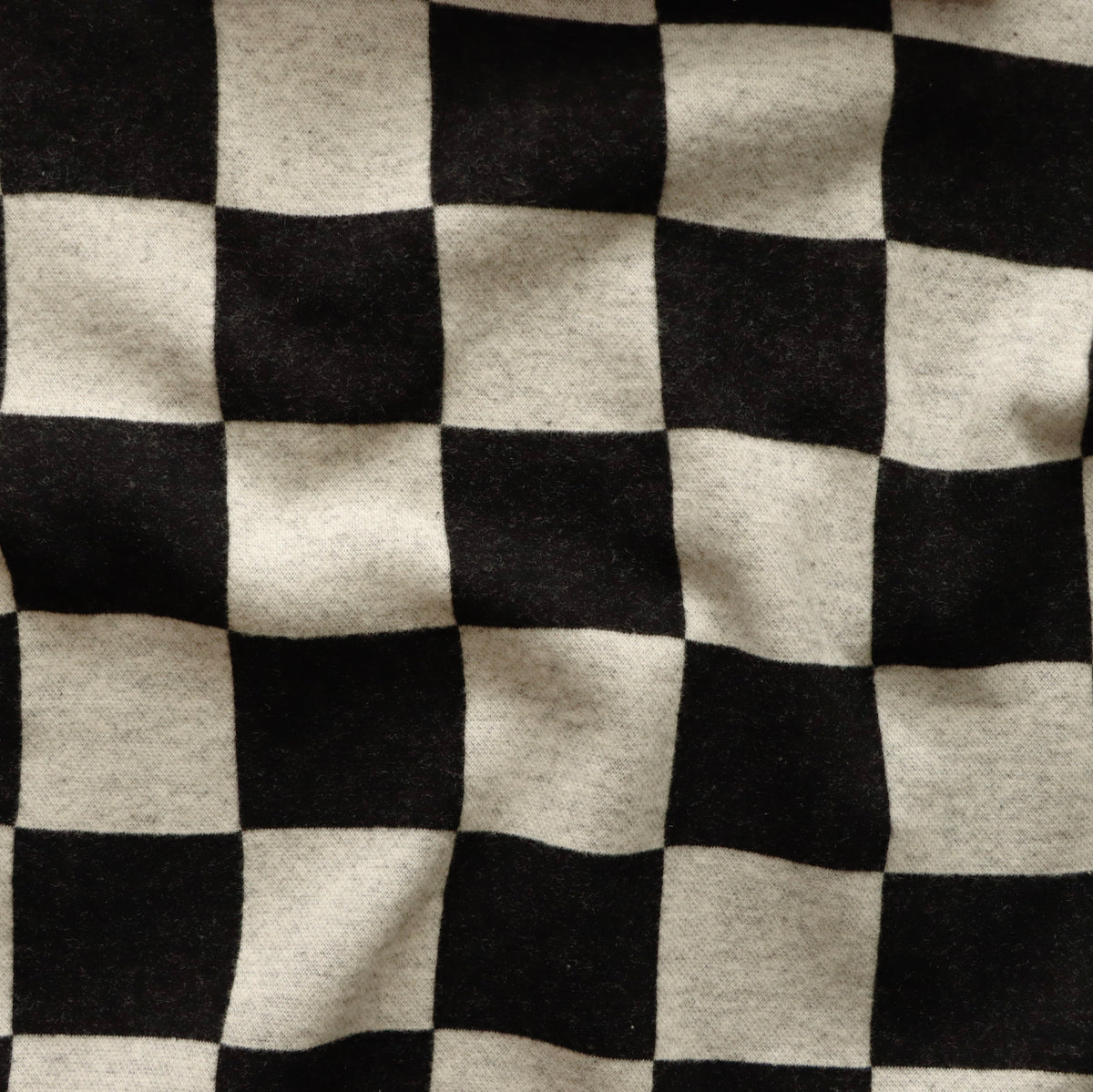 Eigenproduktion Jacquard - Sweat gebürstet - Schachbrett - schwarz - hellgrau
