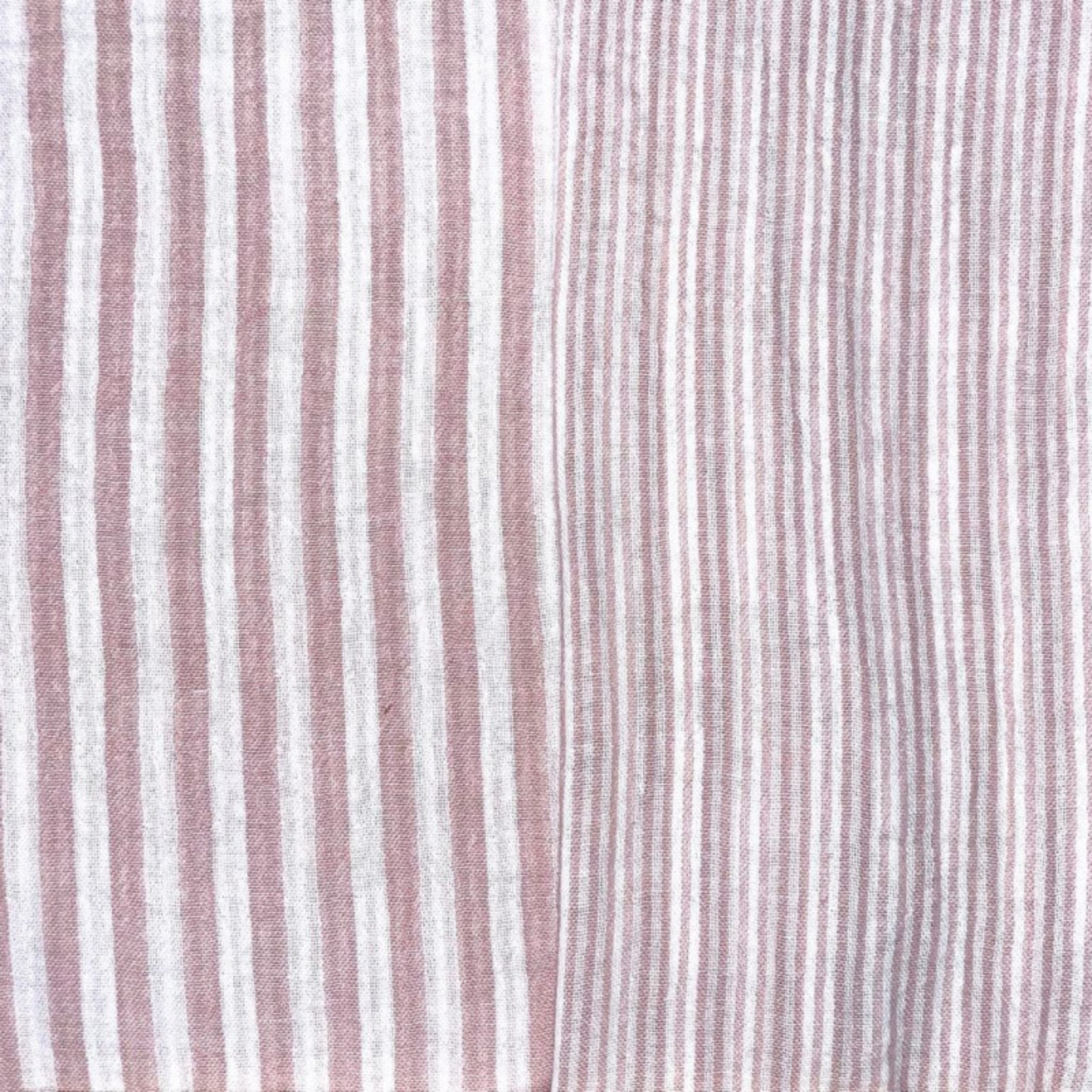 Musselin Doppelgaze Stoff– Garngefärbte Streifen in