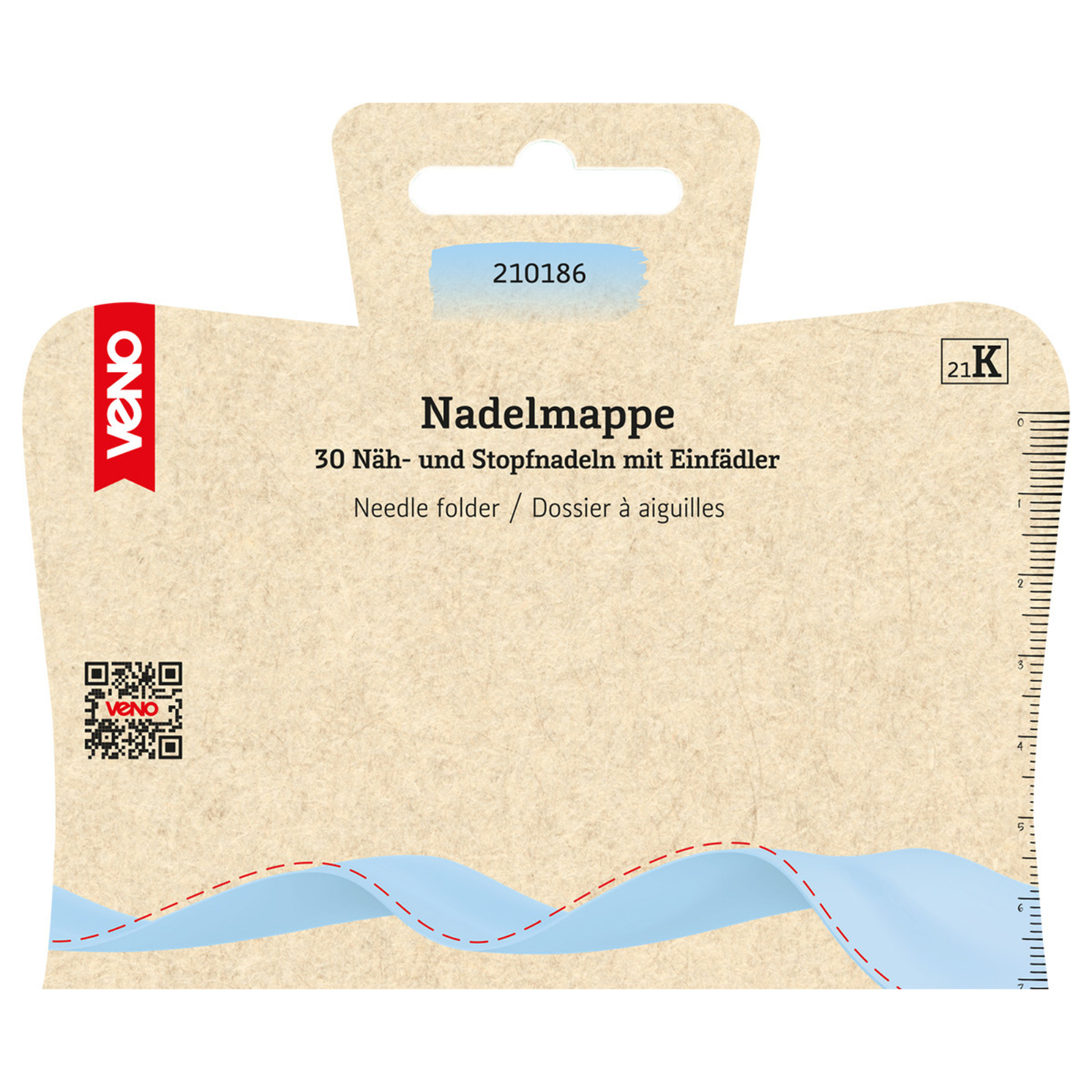 Nadelmappe 30 Näh- und Stopfnadeln mit Einfädler