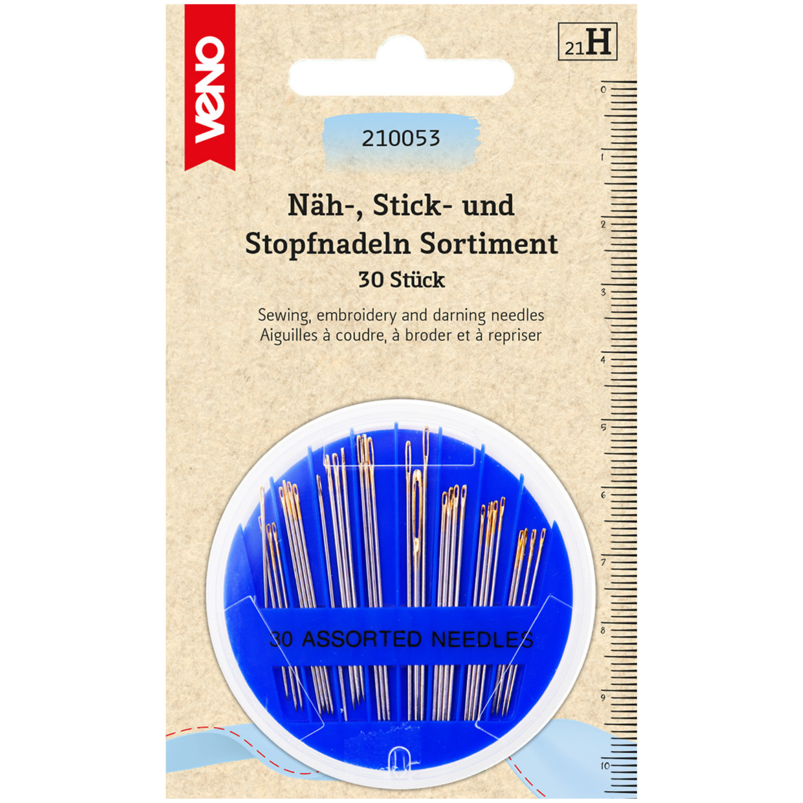 Näh-, Stick- und Stopfnadeln Sortiment - Goldöhr - 30 Stück