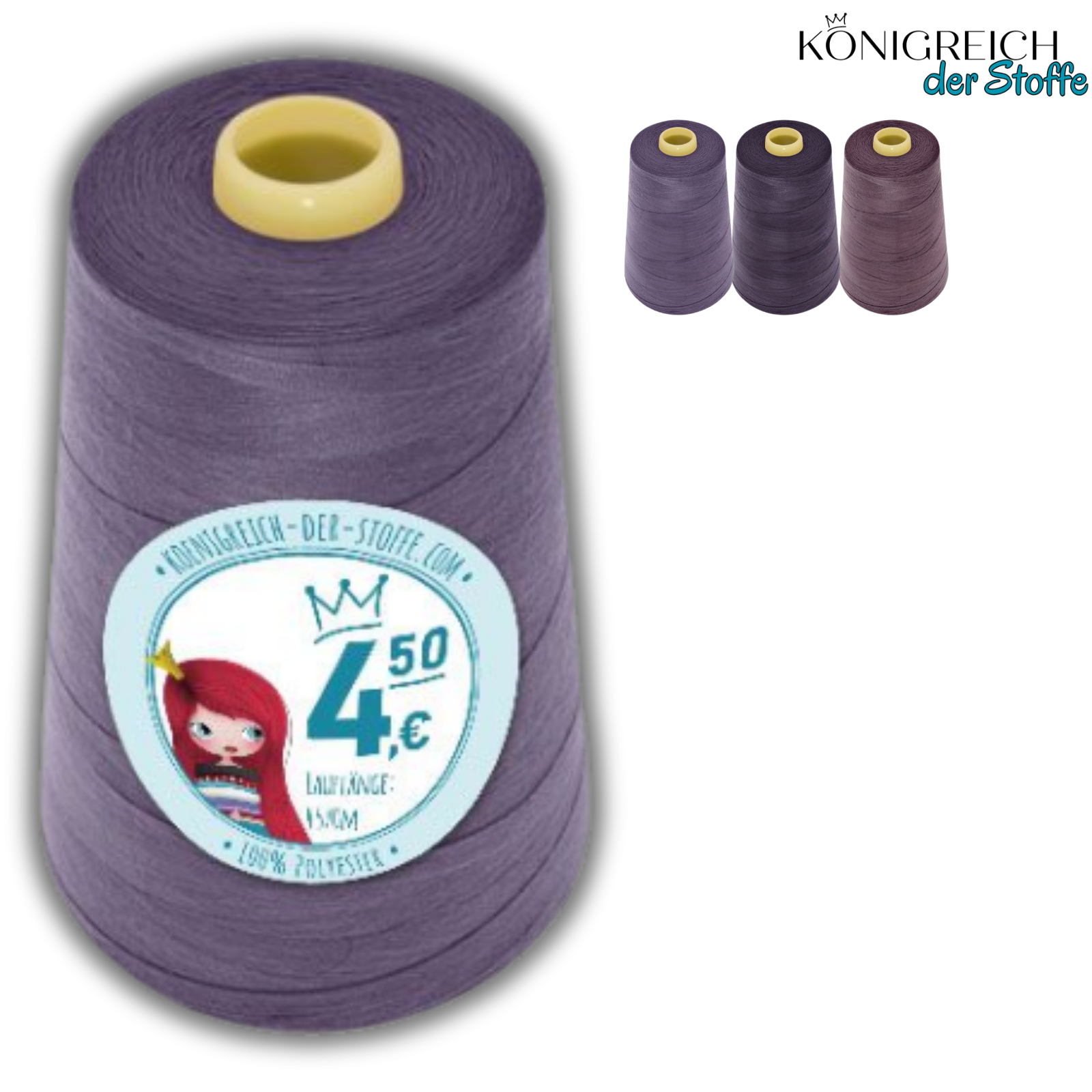 🧵 Overlock Nähgarn - 4570 m - Violett • Lila • Dunkelviolett