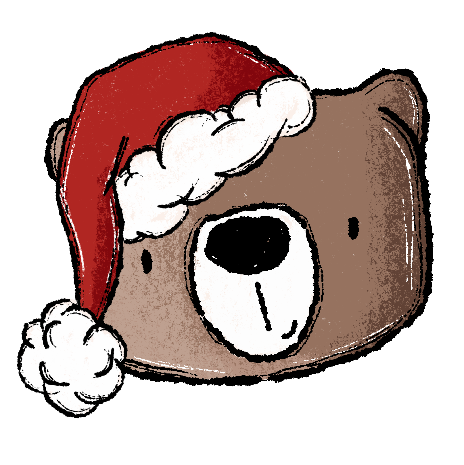 Bügelbild Applikation - Katzengold Design - BearXmas - Bär mit Weihnachtsmütze