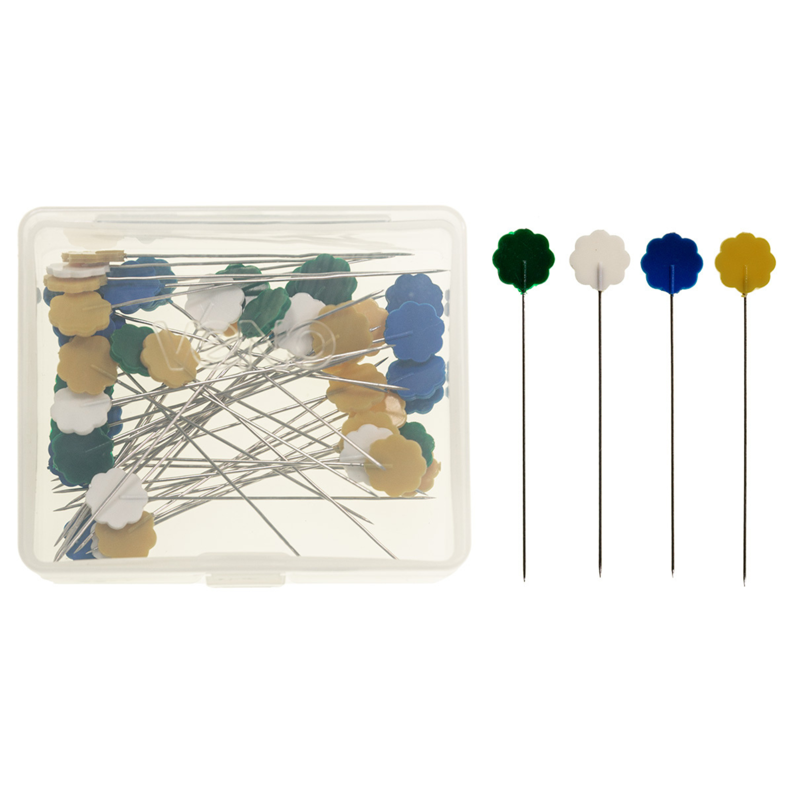 Quilt-Stecknadeln mit Blumenkopf 0,56 x 53 mm bunt 50 Stück