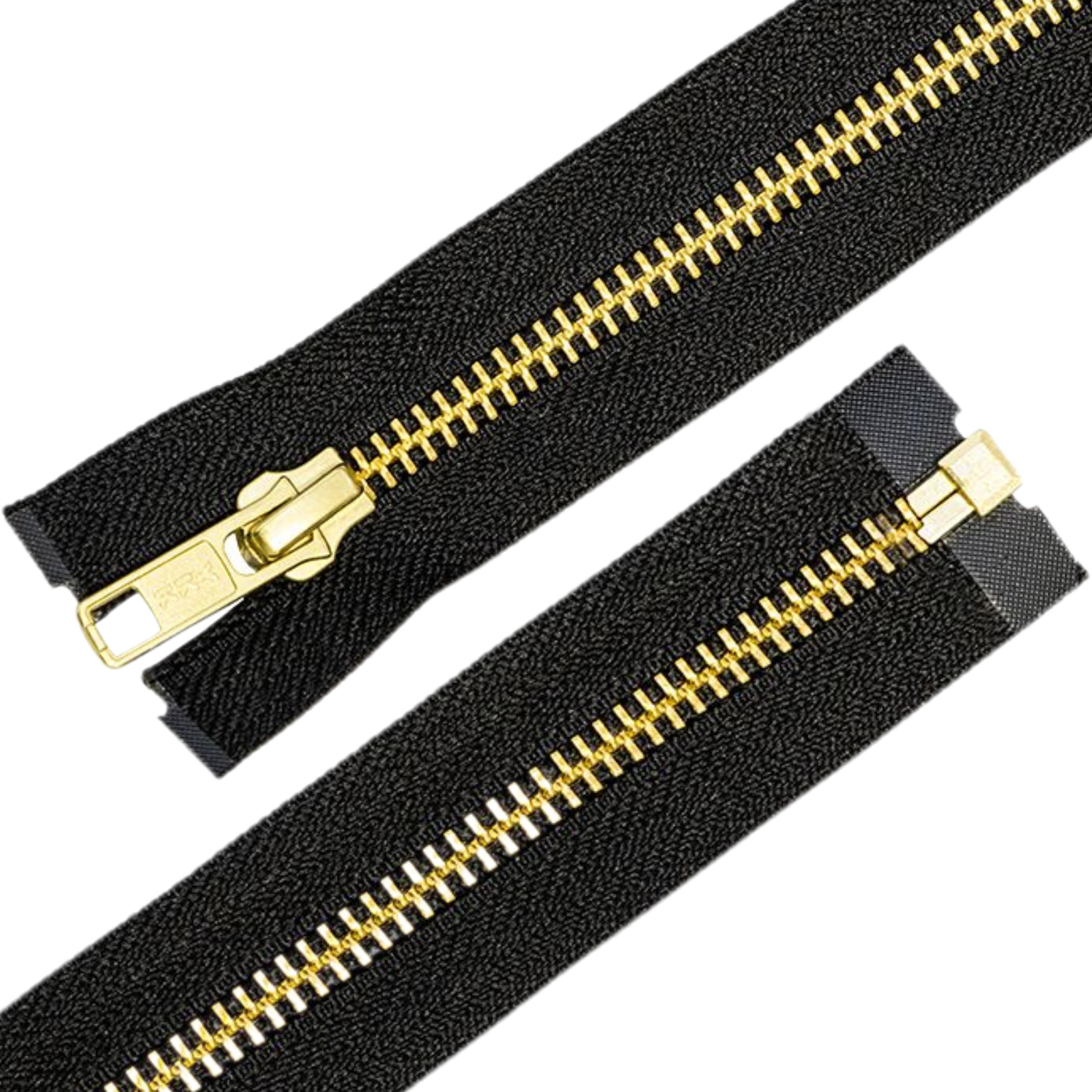 Reißverschluss YKK teilbar - schwarz & gold - Metall