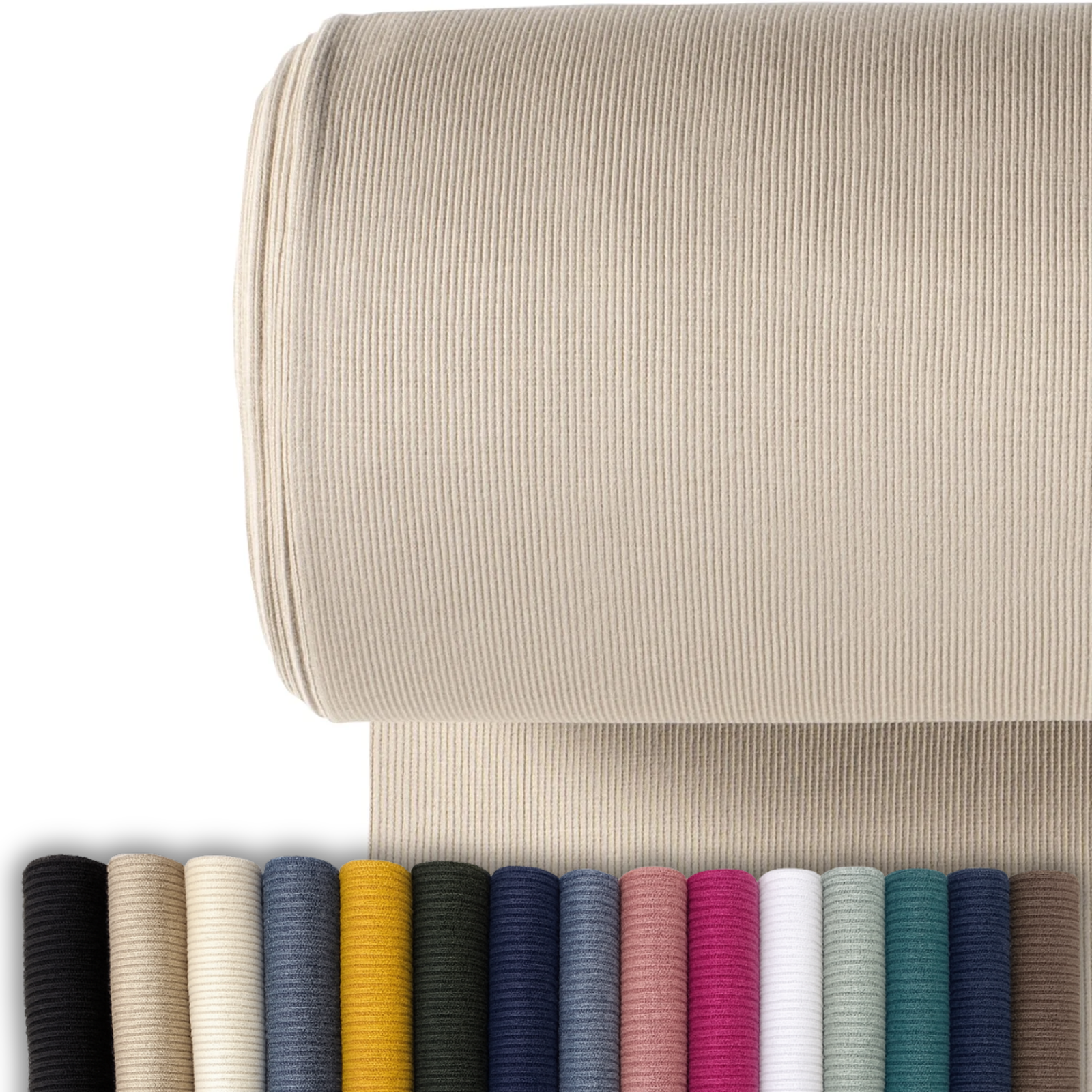 Ribbündchen Stoff im Schlauch