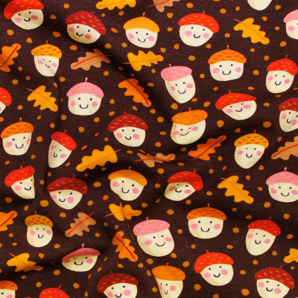 Jersey Stoff "Fröhliche Eichel" Digitaldruck
