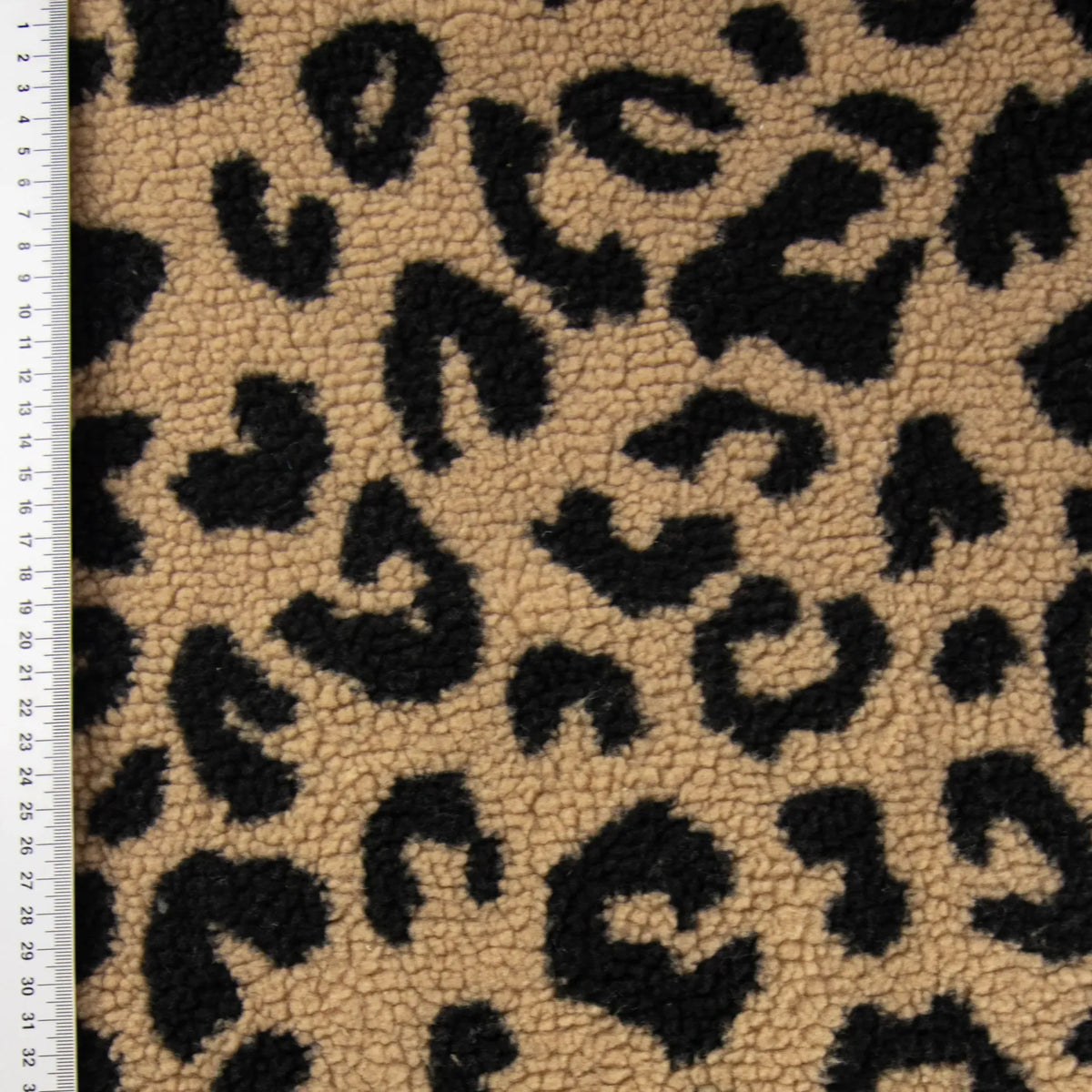 Teddy Fleece Stoff - Leo Animalprint - beige