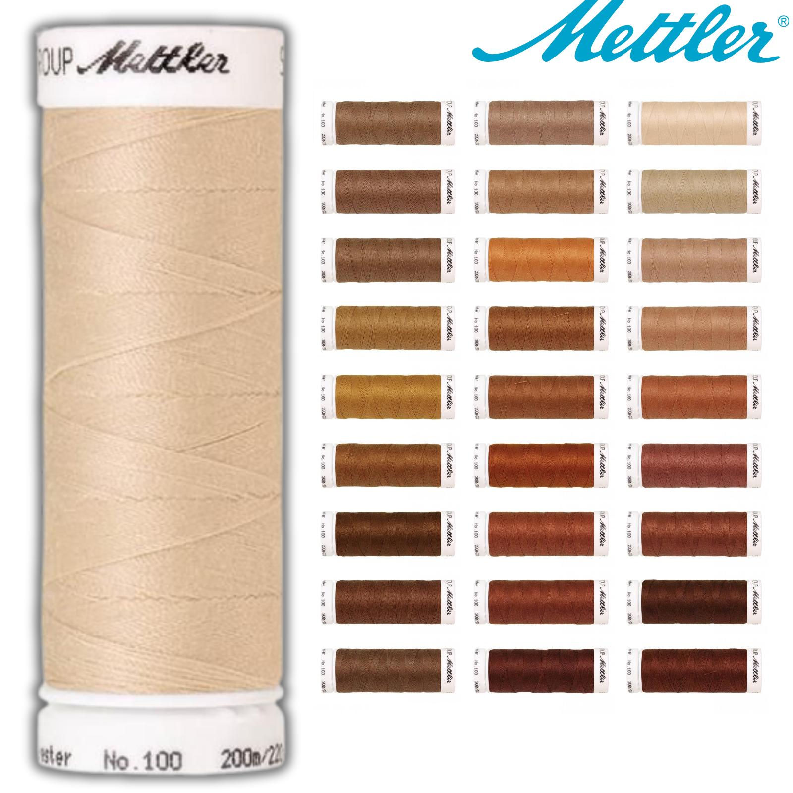 🧵 SERALON® - Allesnähergarn - 200 m • Beige – Terracotta – Braun - Nähgarn