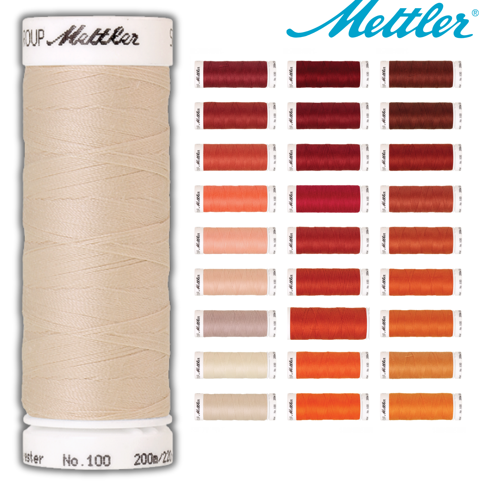 🧵 SERALON® - Allesnähergarn - 200 m • Rosa – Rot – Orange - Nähgarn