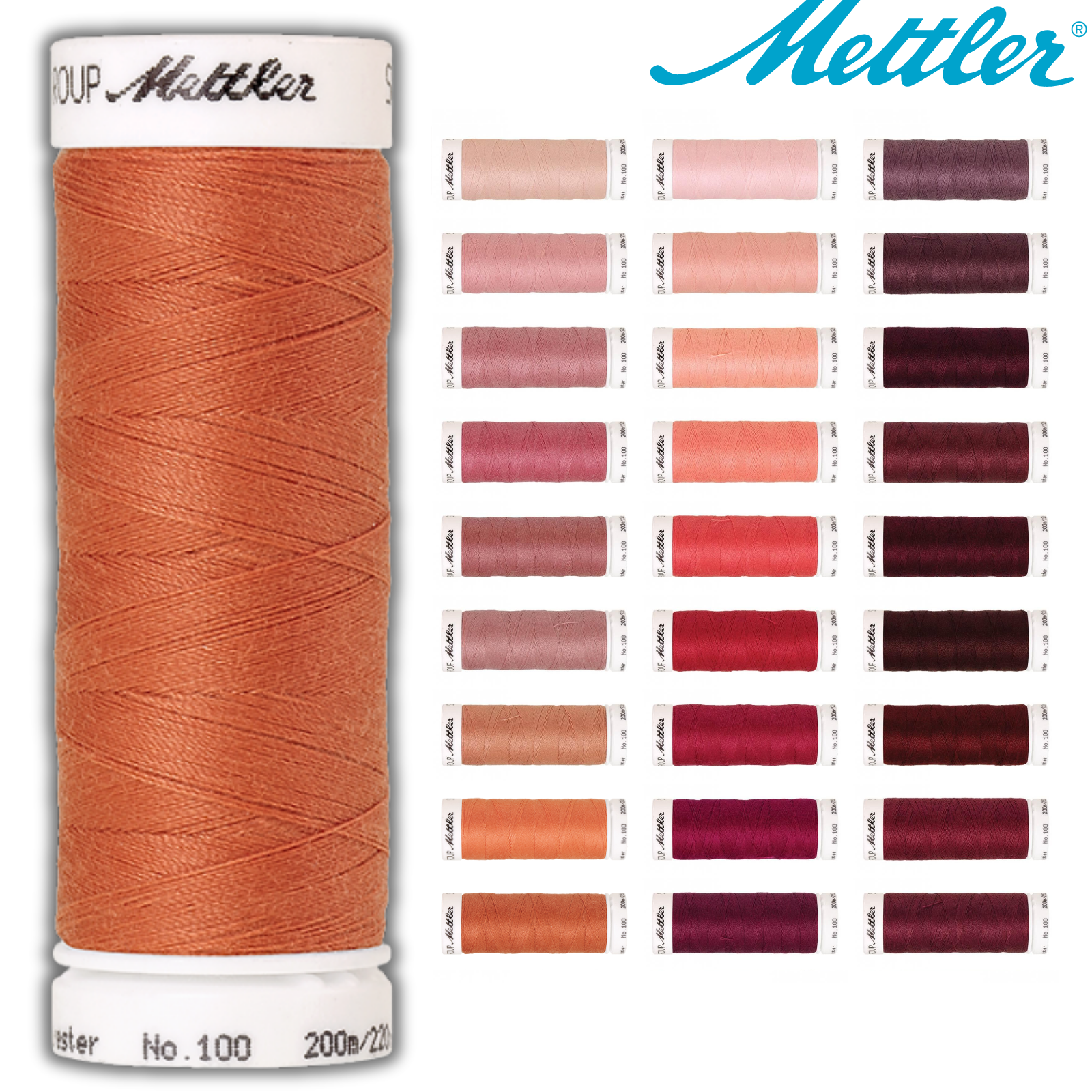 🧵 SERALON® - Allesnähergarn - 200 m • Orange – Rosa – Violett - Nähgarn