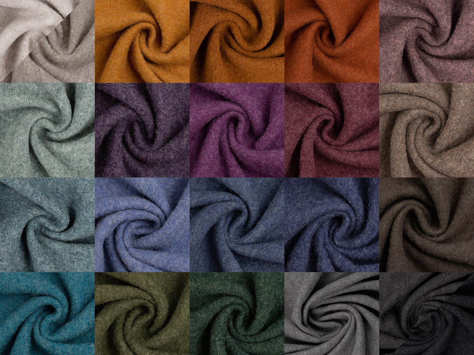 Wollwalk Stoff Naomi gekochte Wolle - meliert