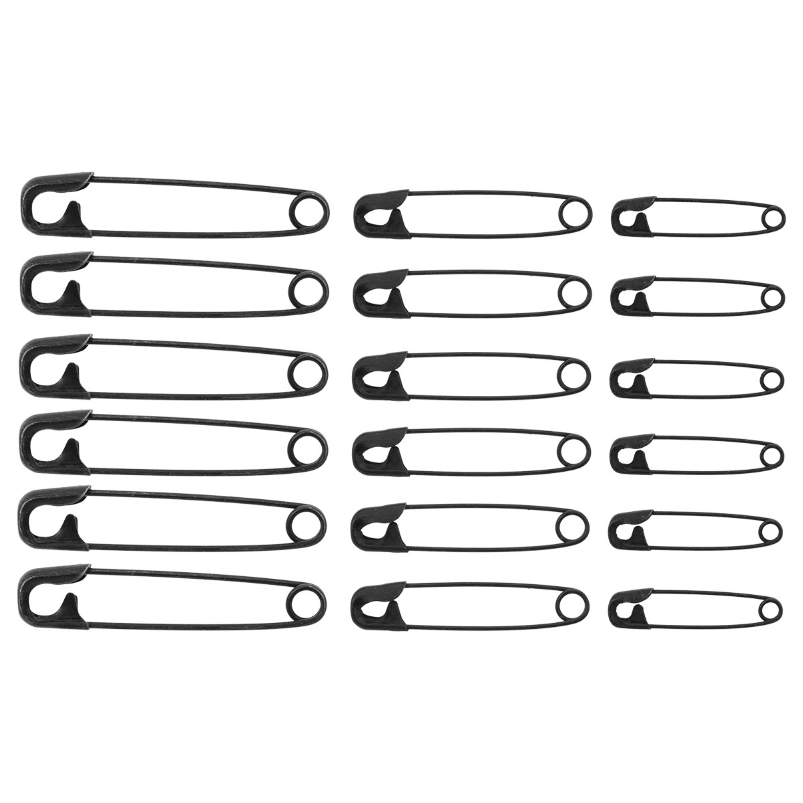 Sicherheitsnadeln 27/38/51mm schwarz 18 Stück