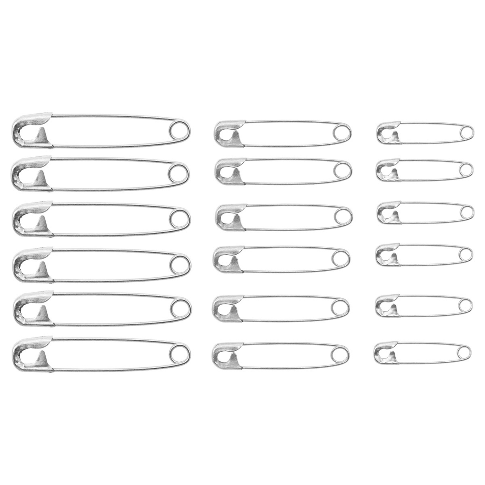 Sicherheitsnadeln 27/38/51mm silberfarbig 18 Stück