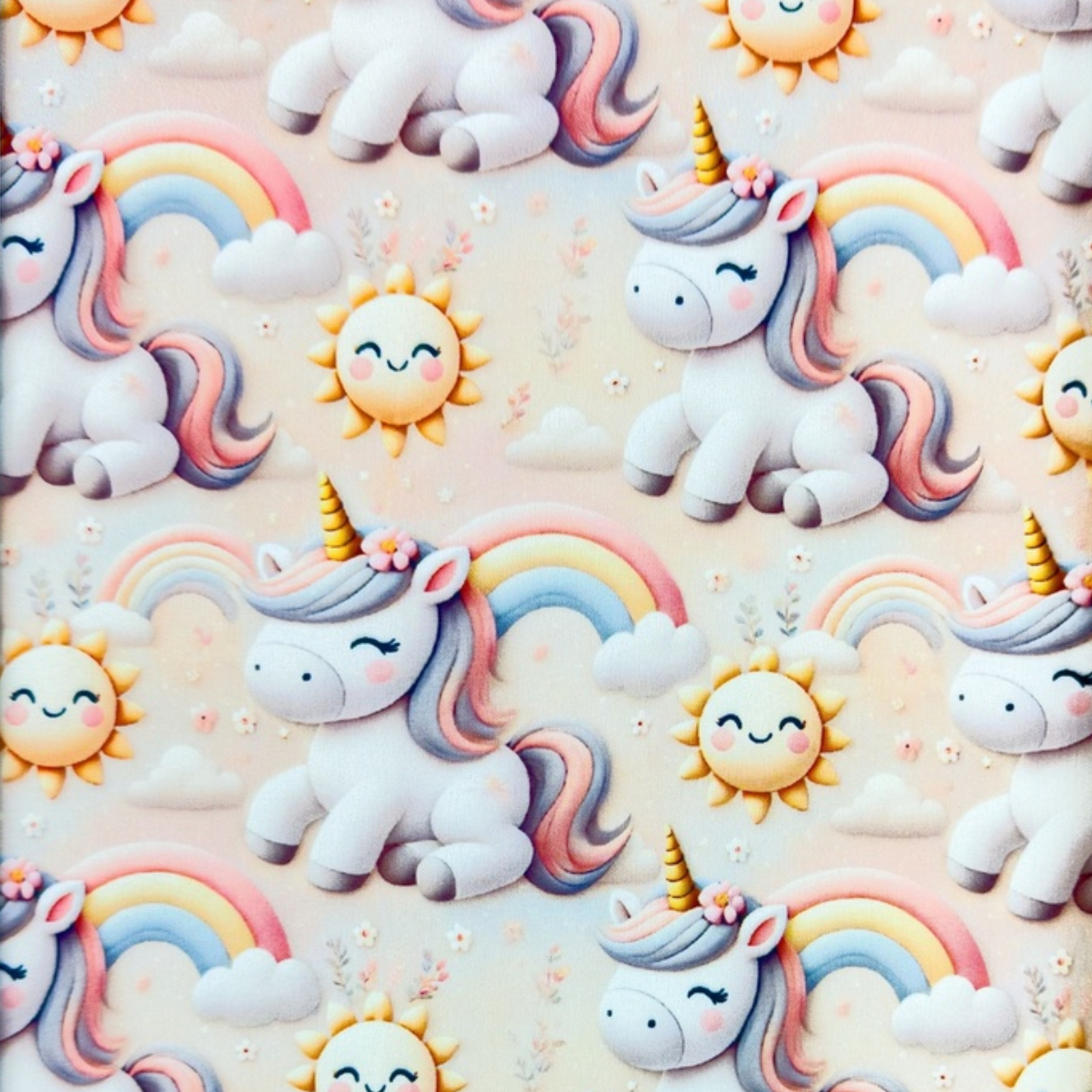 🦄 Softshell Stoff - Einhörner & Regenbogen