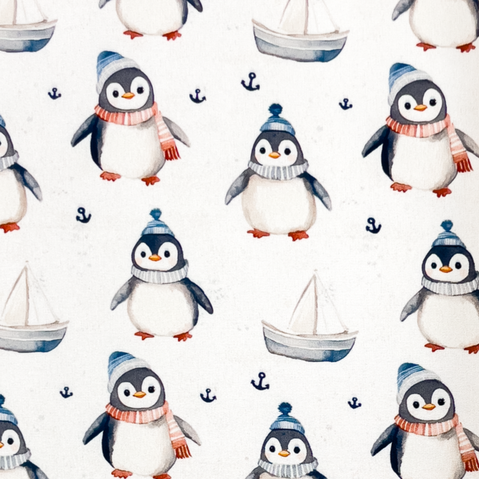 🐧 Softshell Stoff - Pinguine & Boote