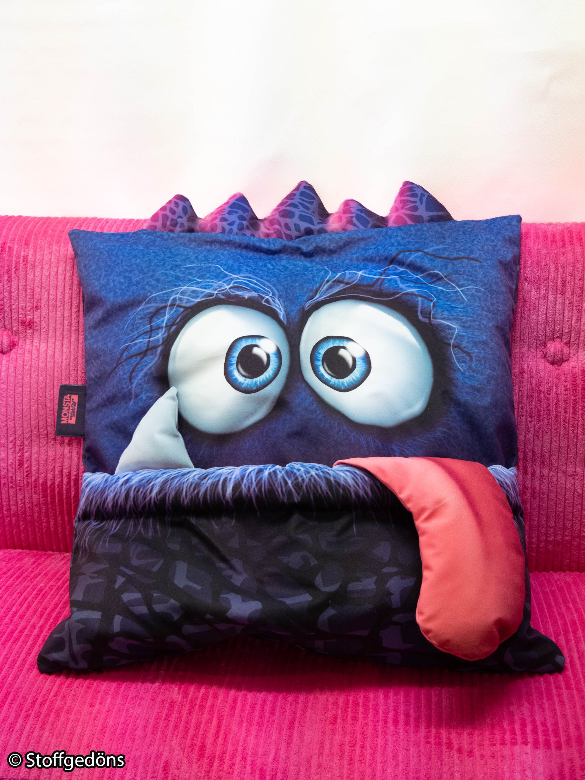 Samt Swafing Kissen PANEL ca. 120 cm x 140 cm MONSTA BAGS by Thorsten Berger - Lila